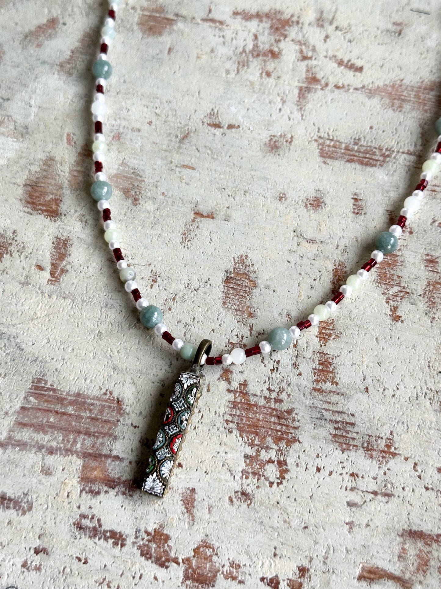 Found Object Antique Micro Mosaic Necklace by Jealous Moon Jewellery