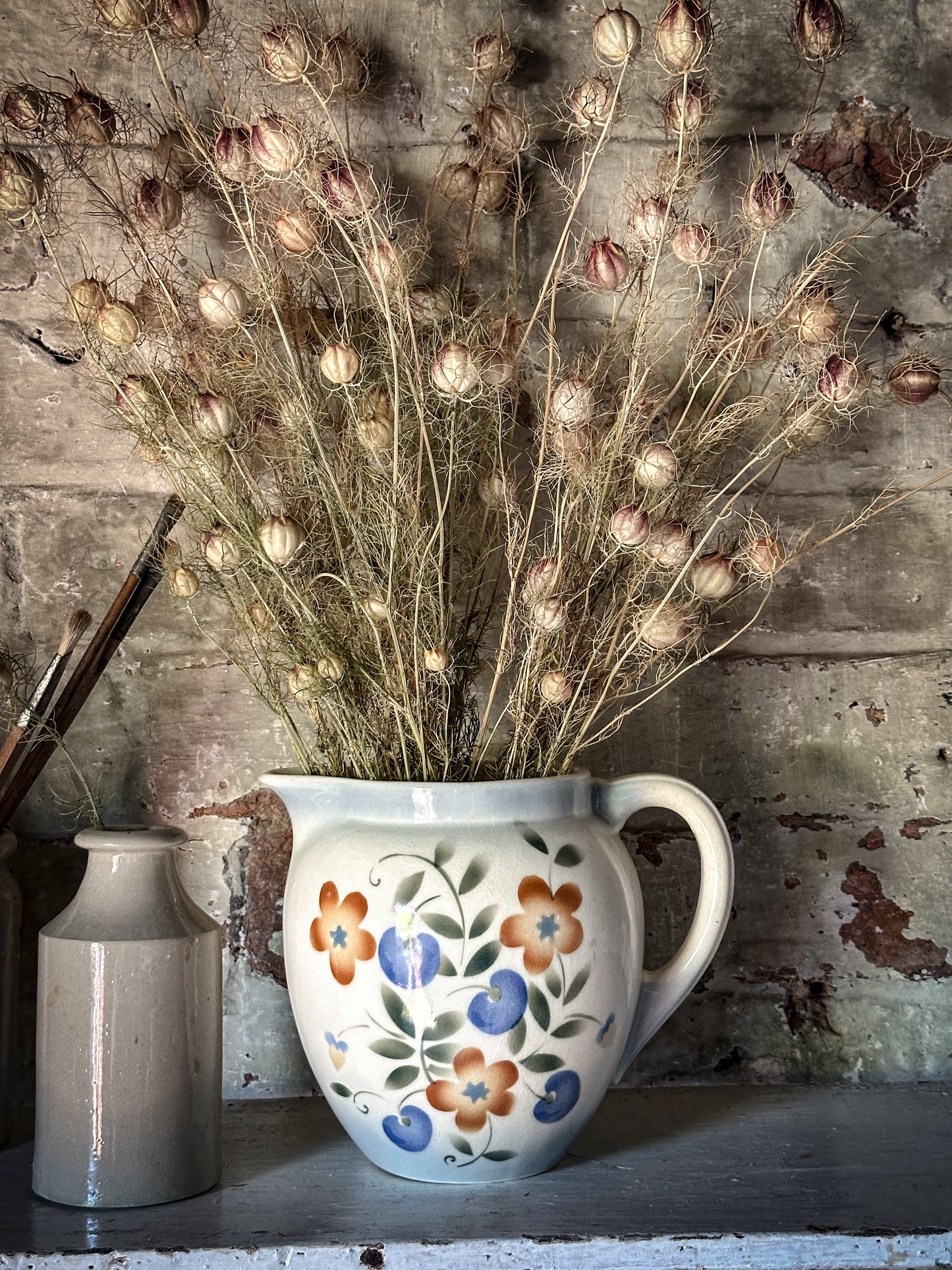 A Vintage Sponge Ware Flower Jug