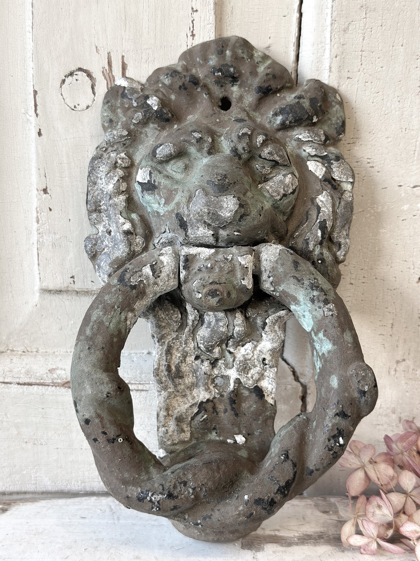 Beautiful weathered lion knocker