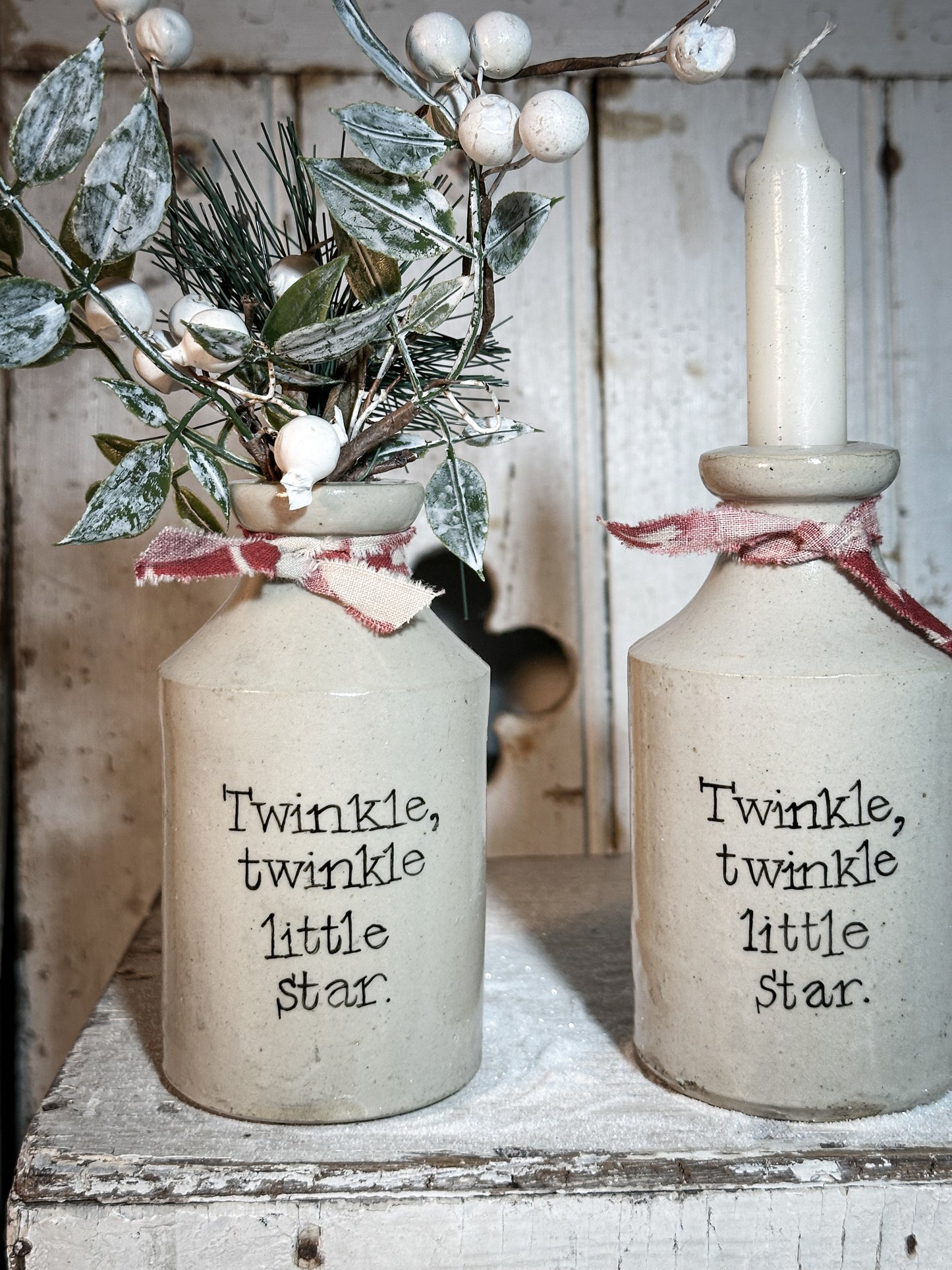 A Victorian unearthed stoneware pottery tall bottle with a hand painted quote