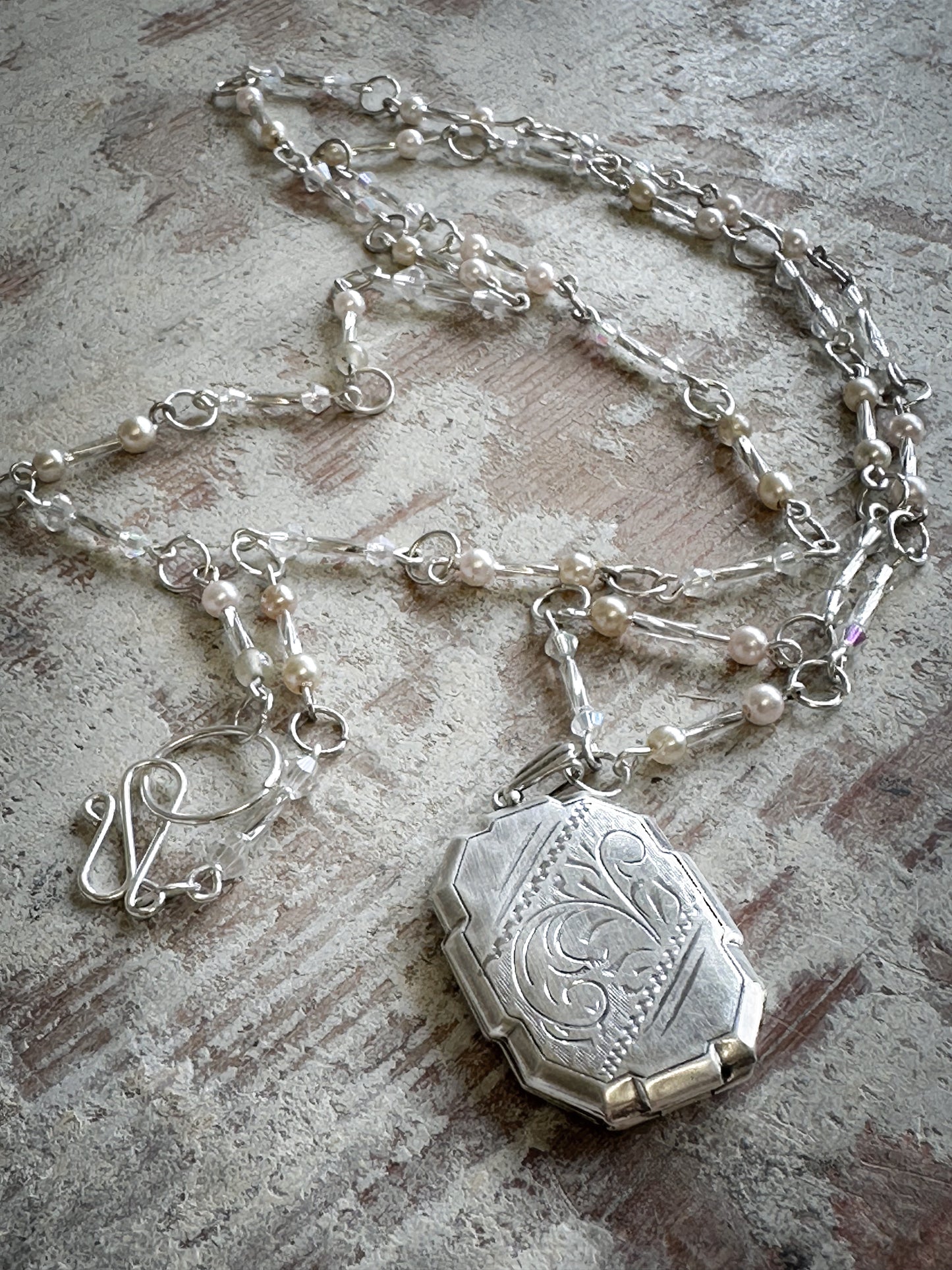 Found Object Aesthetic Movement Silver Locket Necklace by Jealous Moon Jewellery
