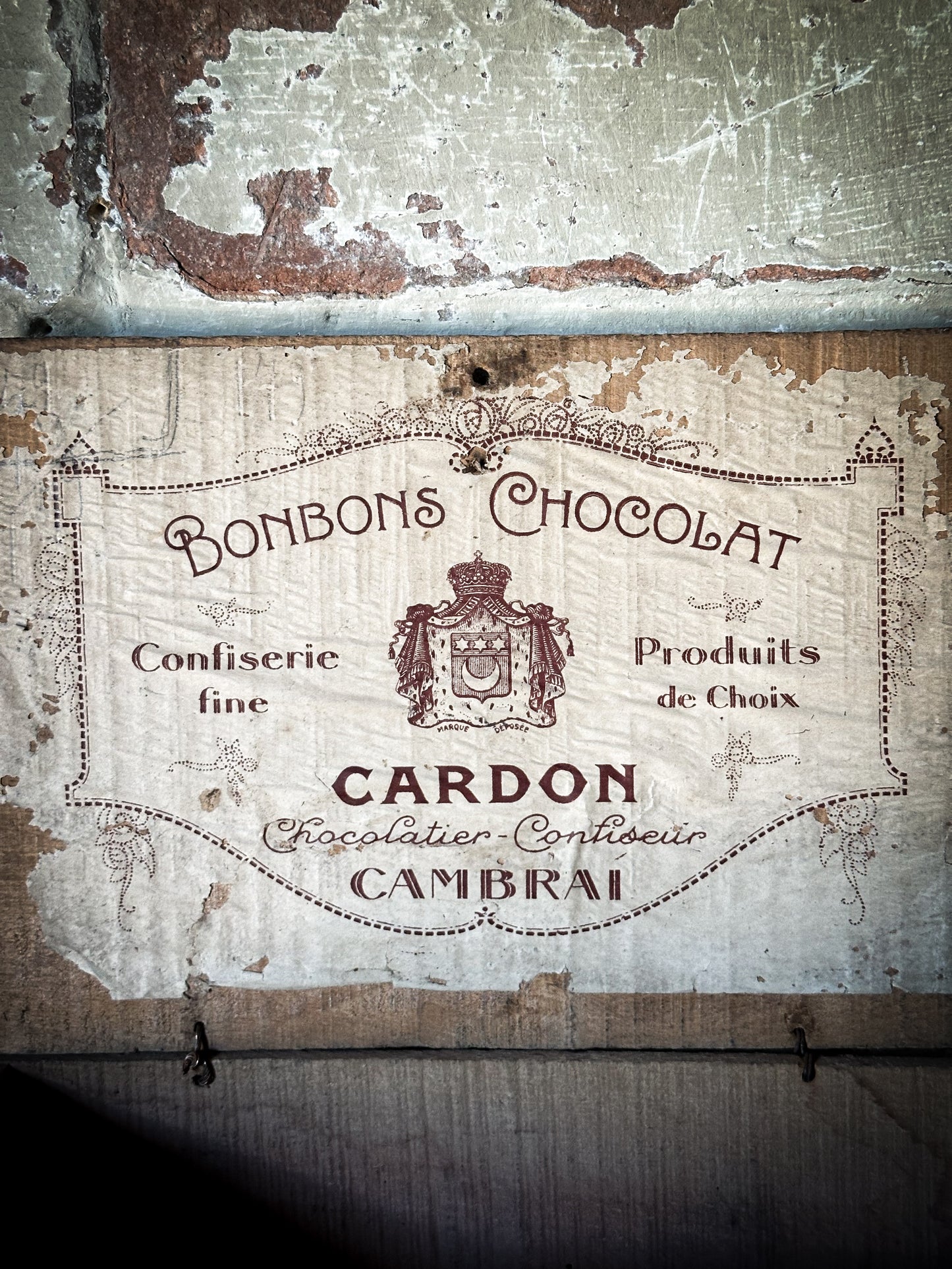 Chocolat Cardon Antique French Shop Counter box