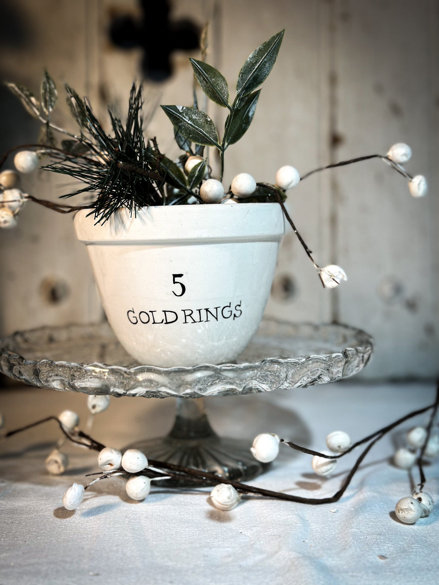 A beautiful vintage Illustrated Ironstone pudding bowl with a hand painted quote