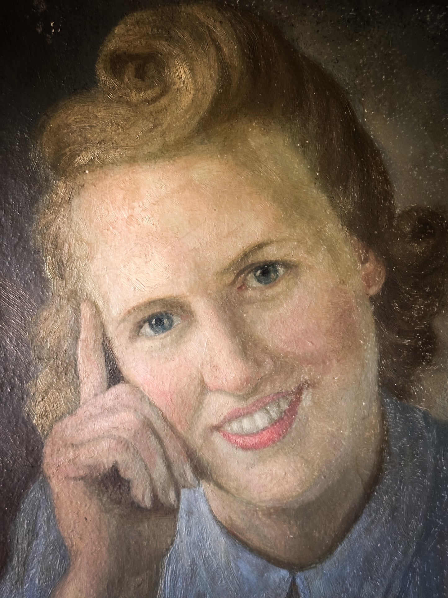 A 1930’s Oil on Board Vintage Portrait Painting of a Young Woman