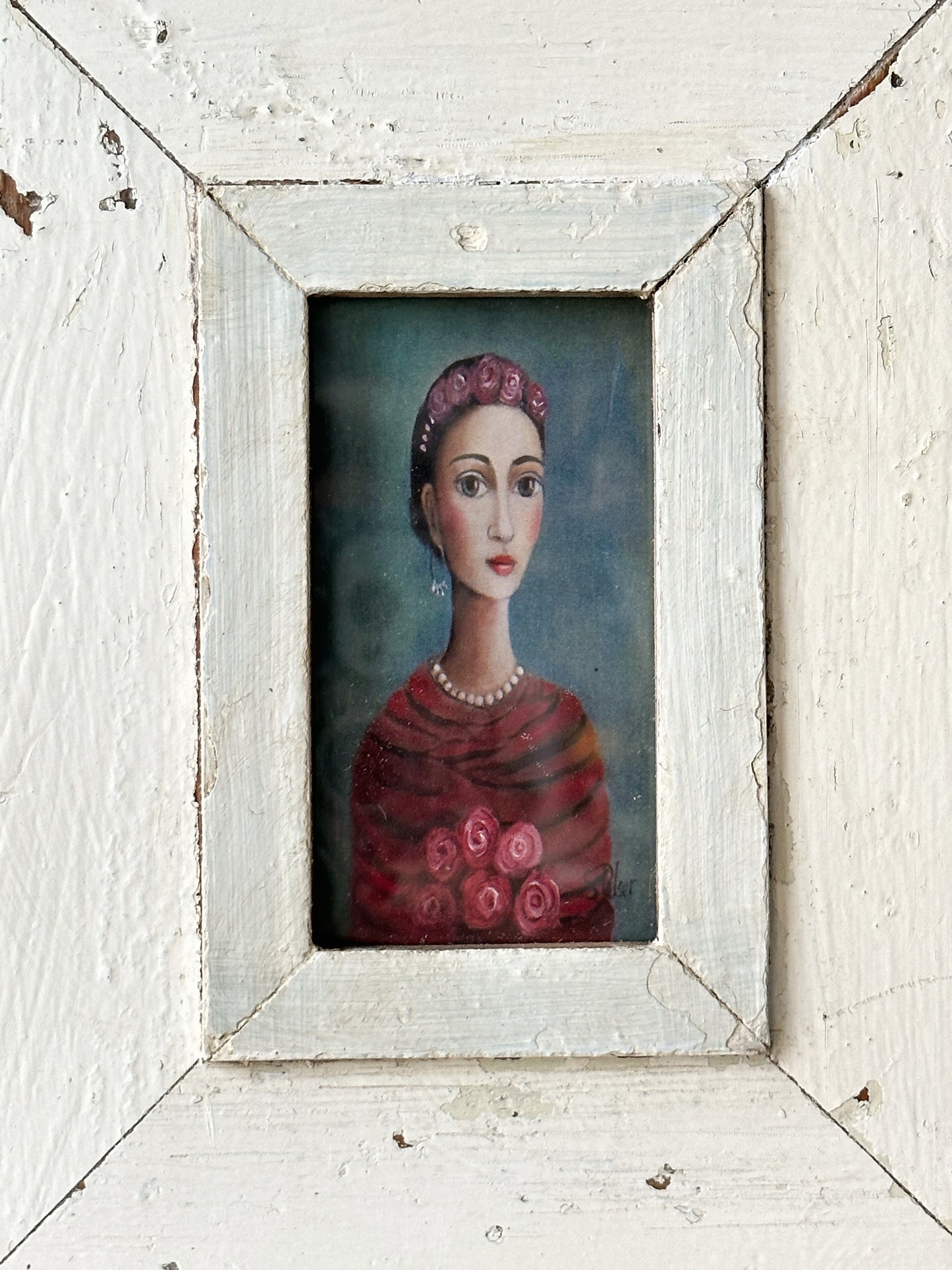 A Beautiful framed portrait of a lady by Sandra Pelser C