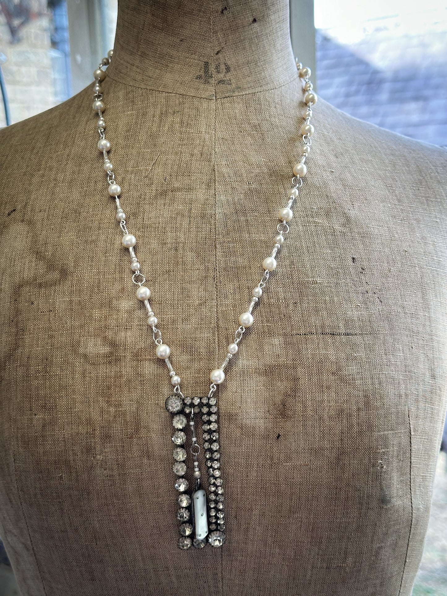 Found Object Victorian Fruit Knife and Paste Buckle Necklace by Jealous Moon Jewellery