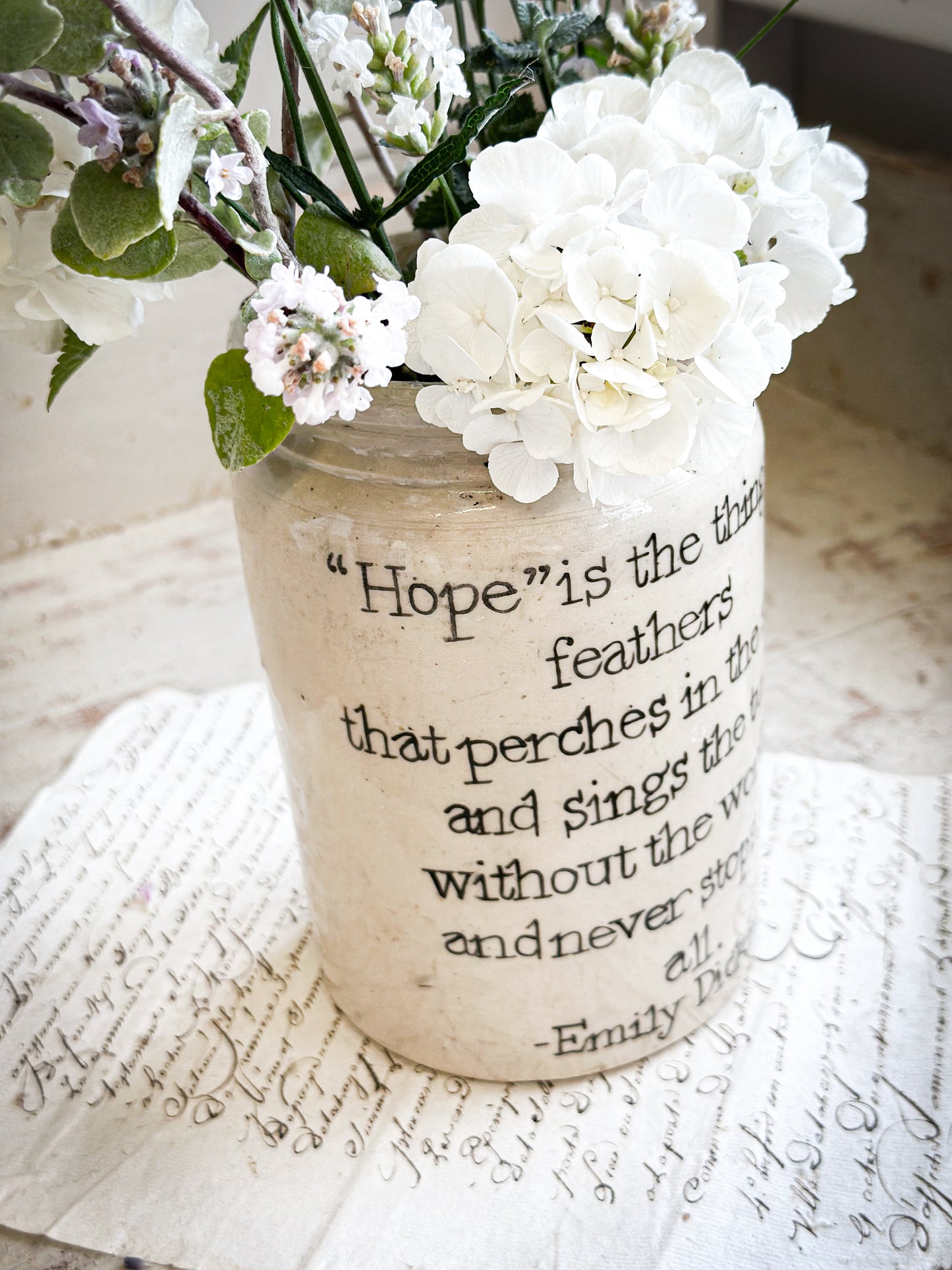 Large Hand Painted Stoneware Pot