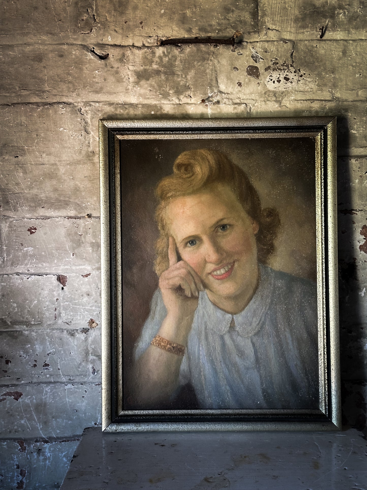 A 1930’s Oil on Board Vintage Portrait Painting of a Young Woman