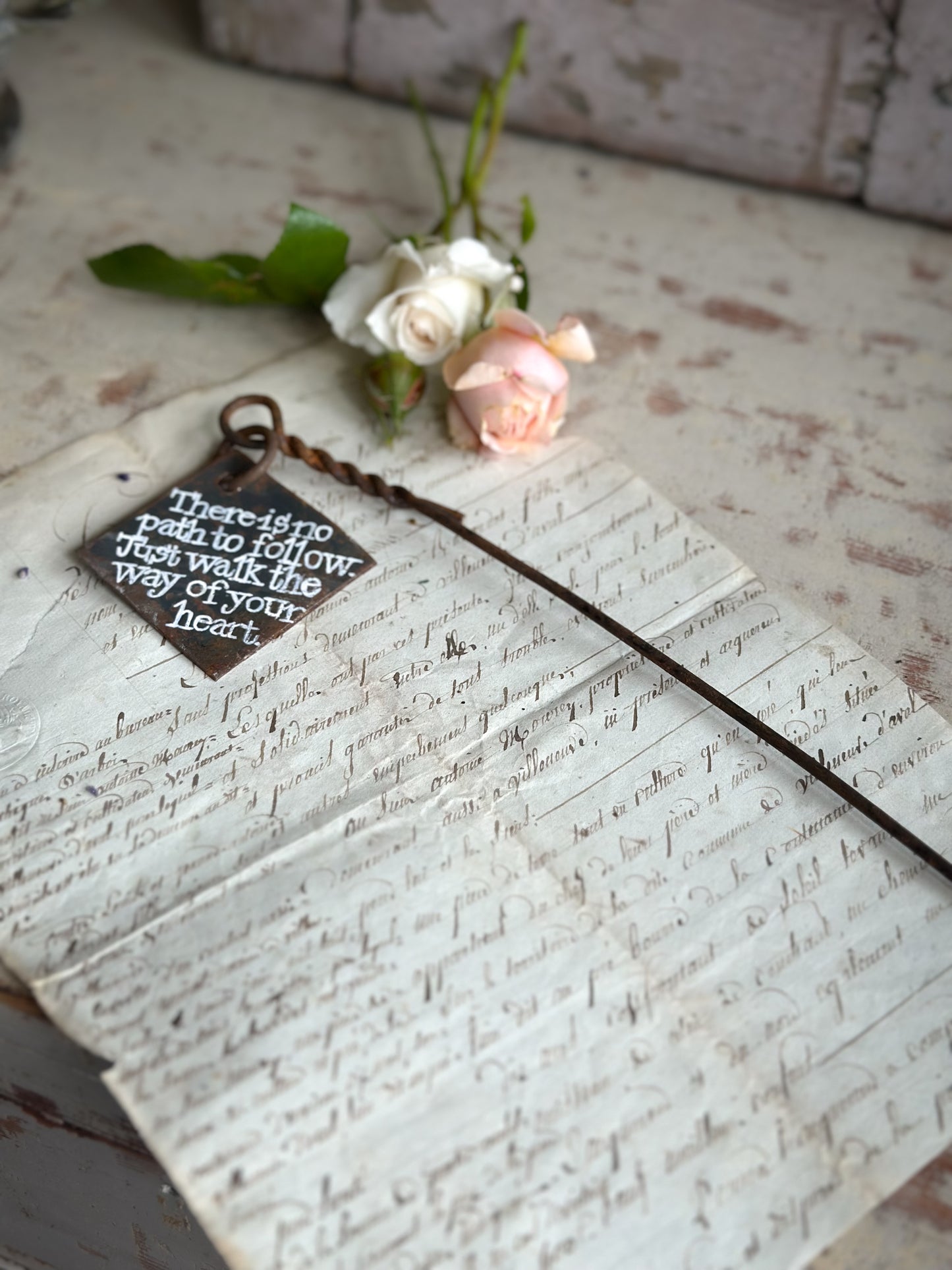 A Hand Painted French Plant Marker