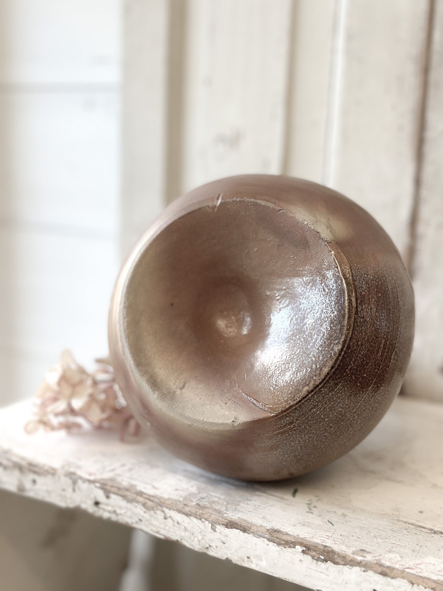 A wonderful antique French glazed wine bottle