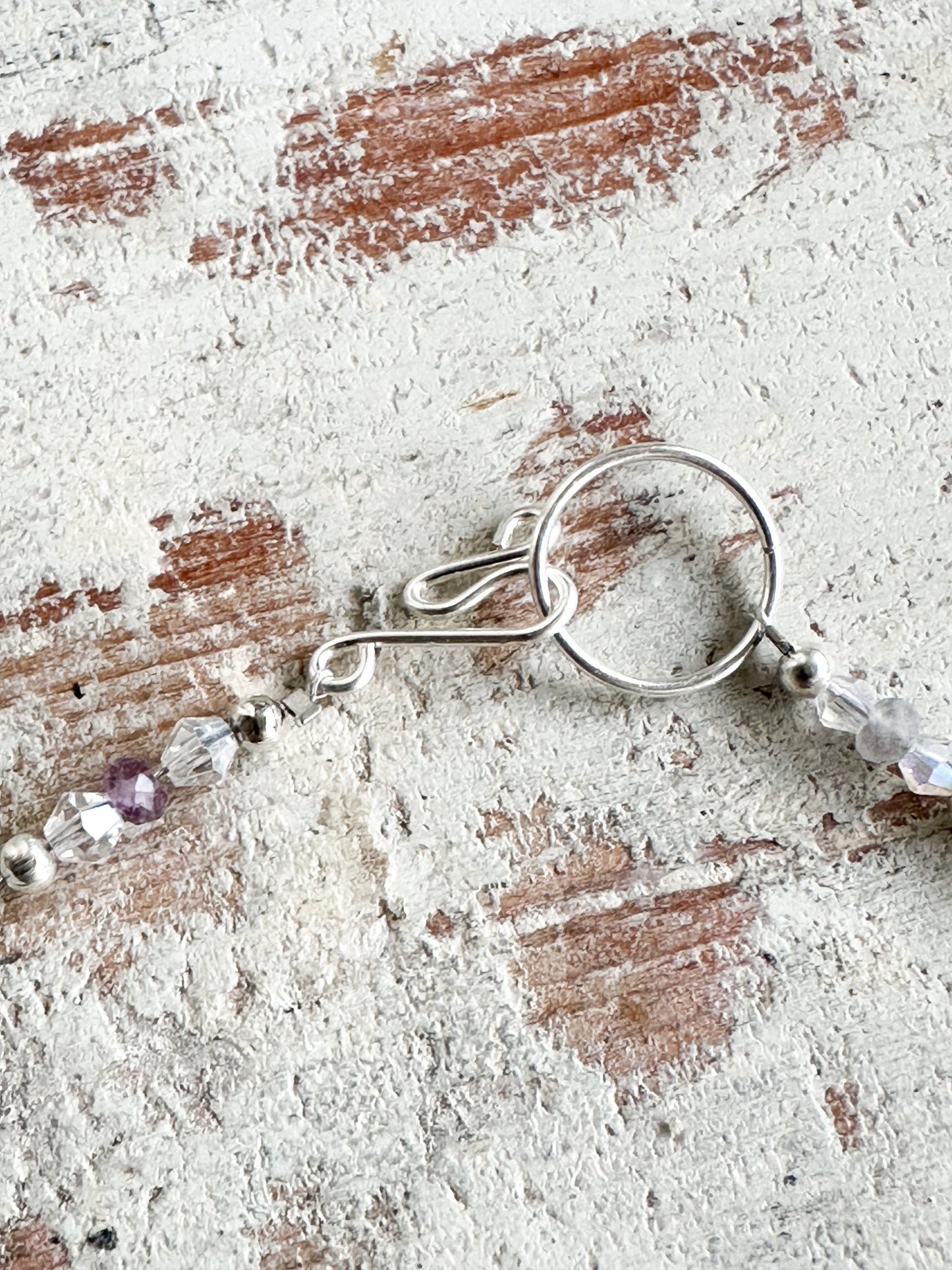 Found Object Antique Silver Amethyst Flower Necklace by Jealous Moon Jewellery