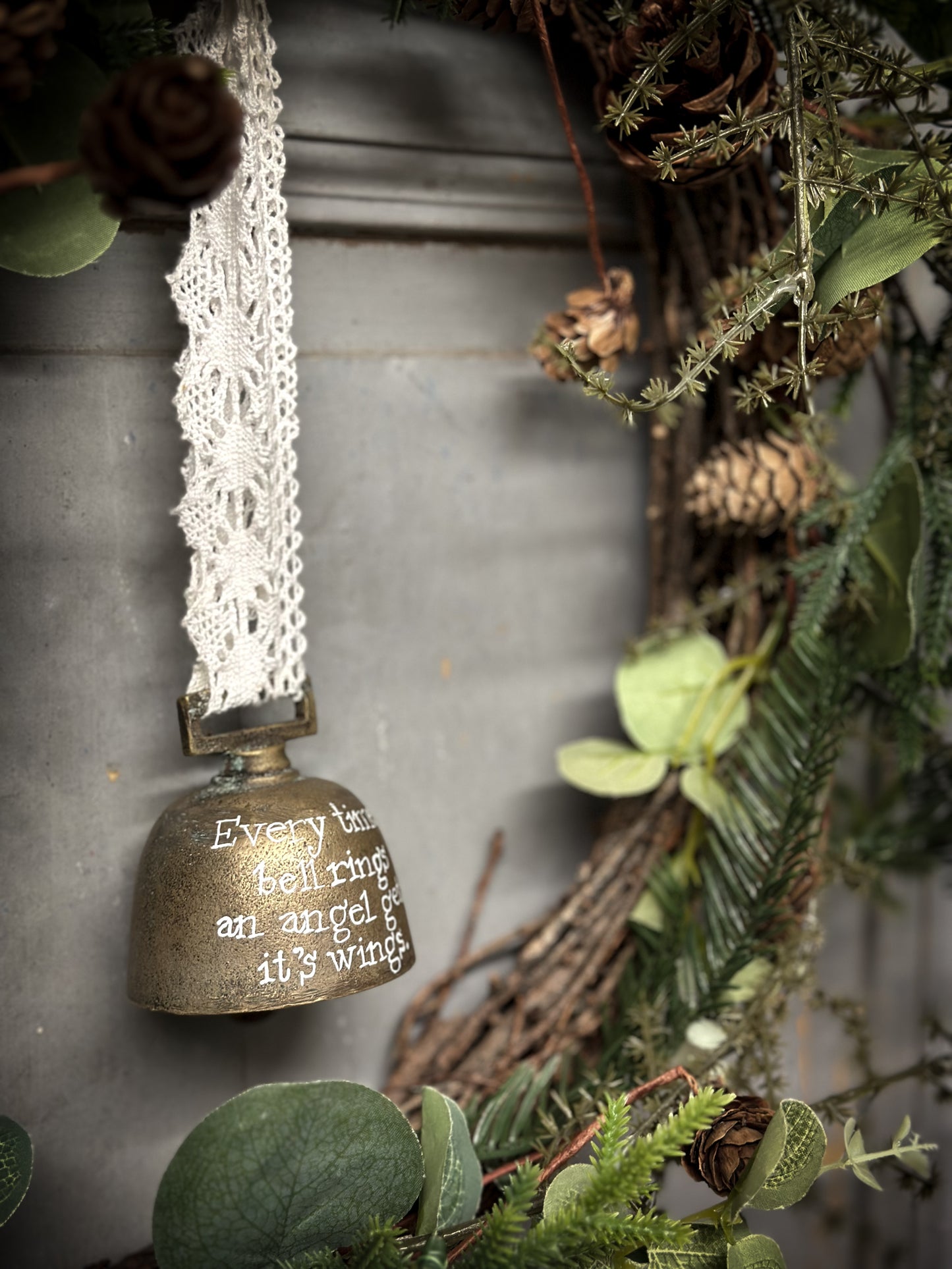 An Antique French Bell With Christmas Quote