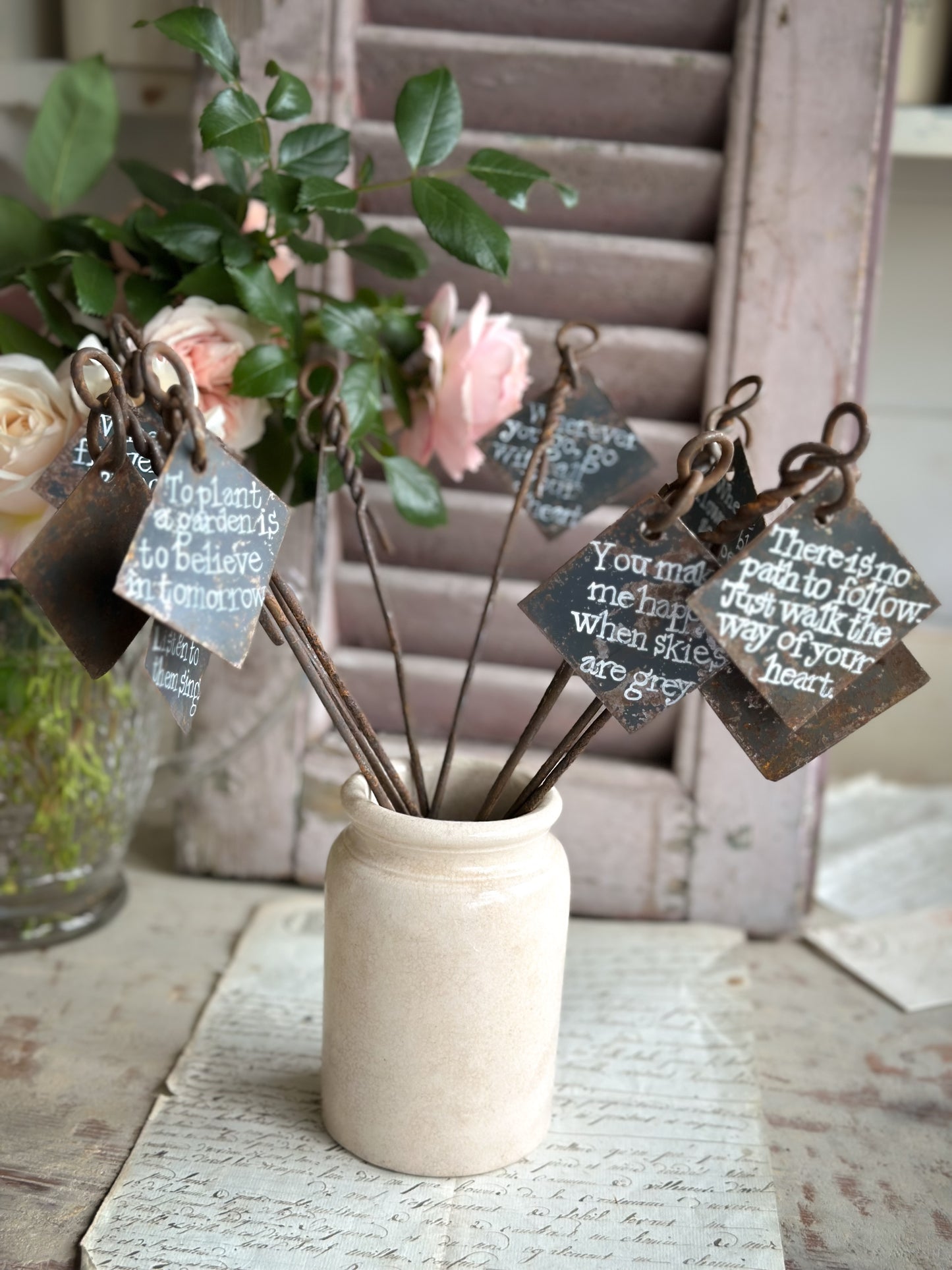 A Hand Painted French Plant Marker