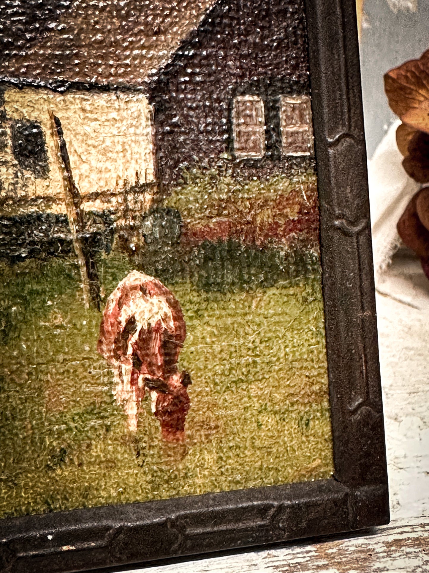 Miniature Oil Painting with Arts & Crafts Frame