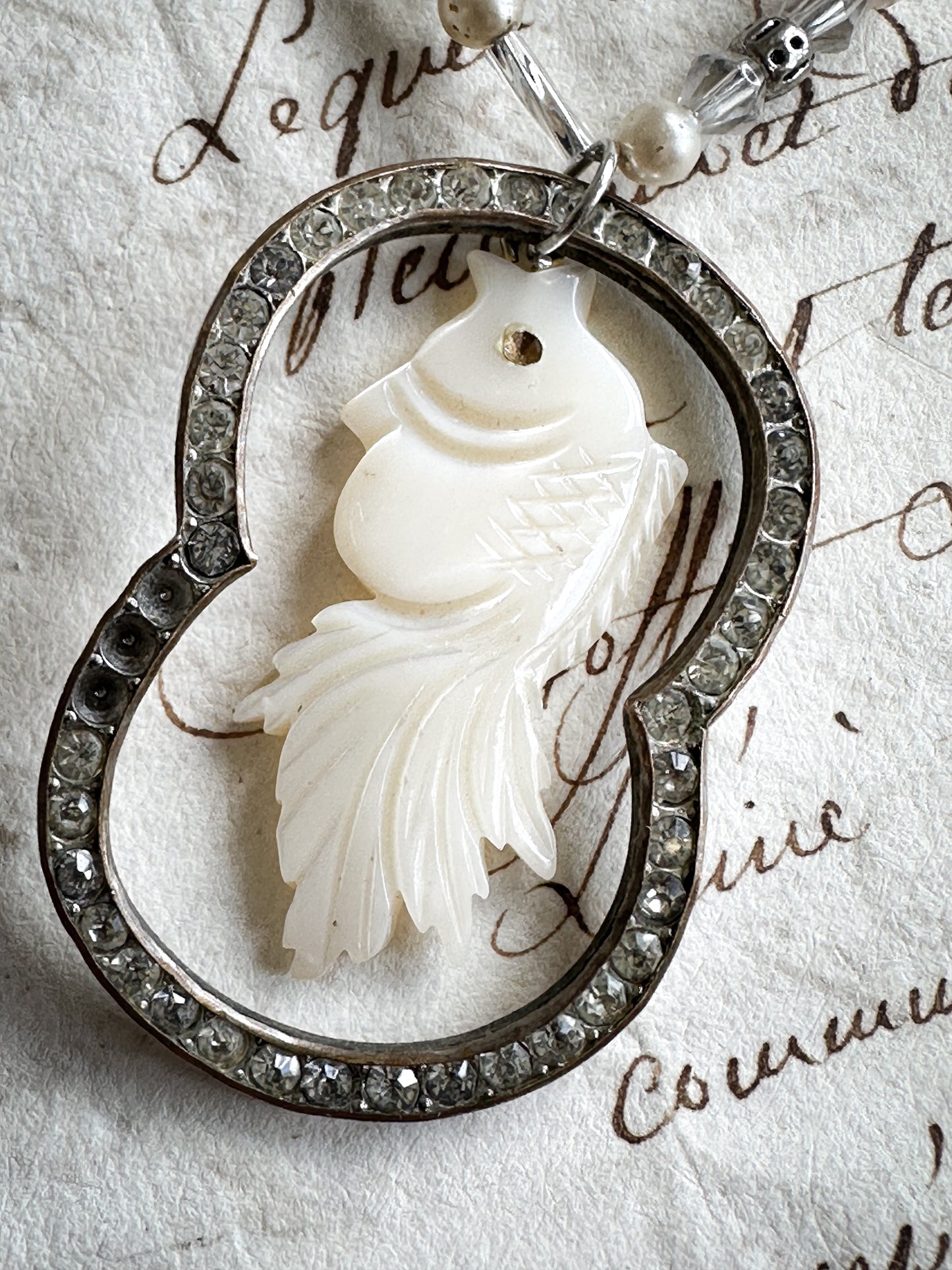 Found Object Mother of Pearl Heart Necklace by Jealous Moon Jewellery