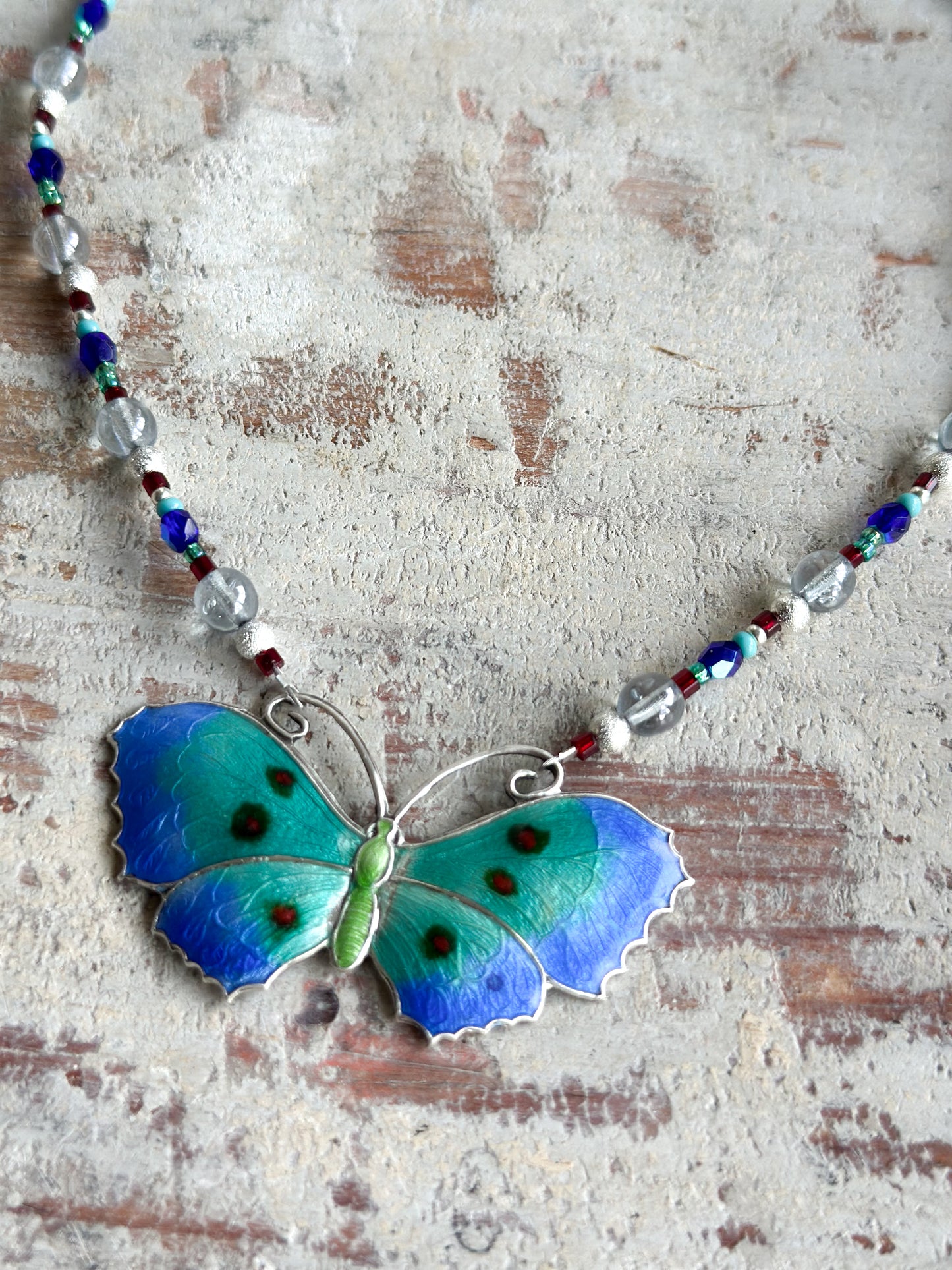 Found Object Antique Silver Butterfly Necklace by Jealous Moon Jewellery