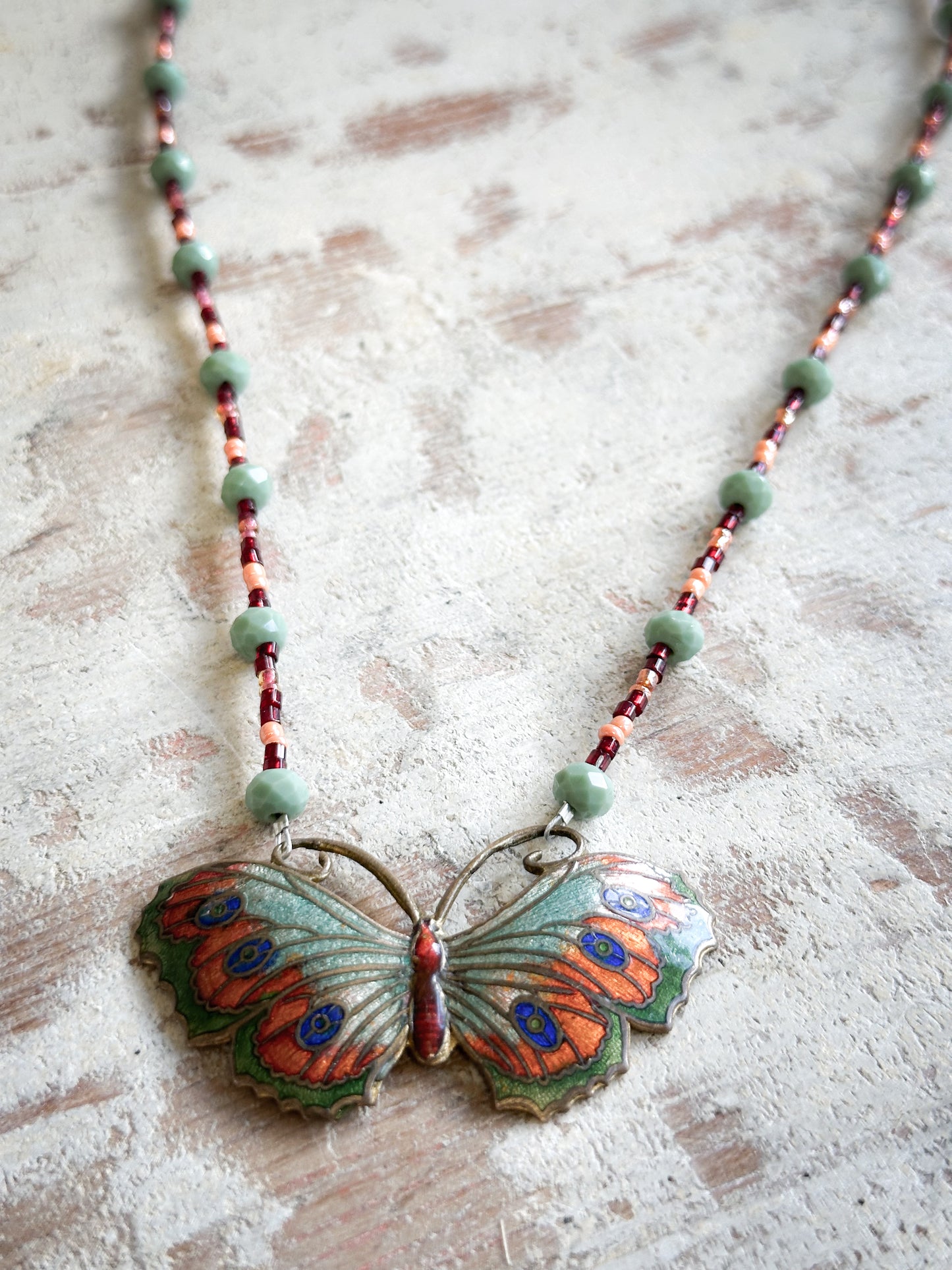 Found Object Antique Butterfly Necklace by Jealous Moon Jewellery