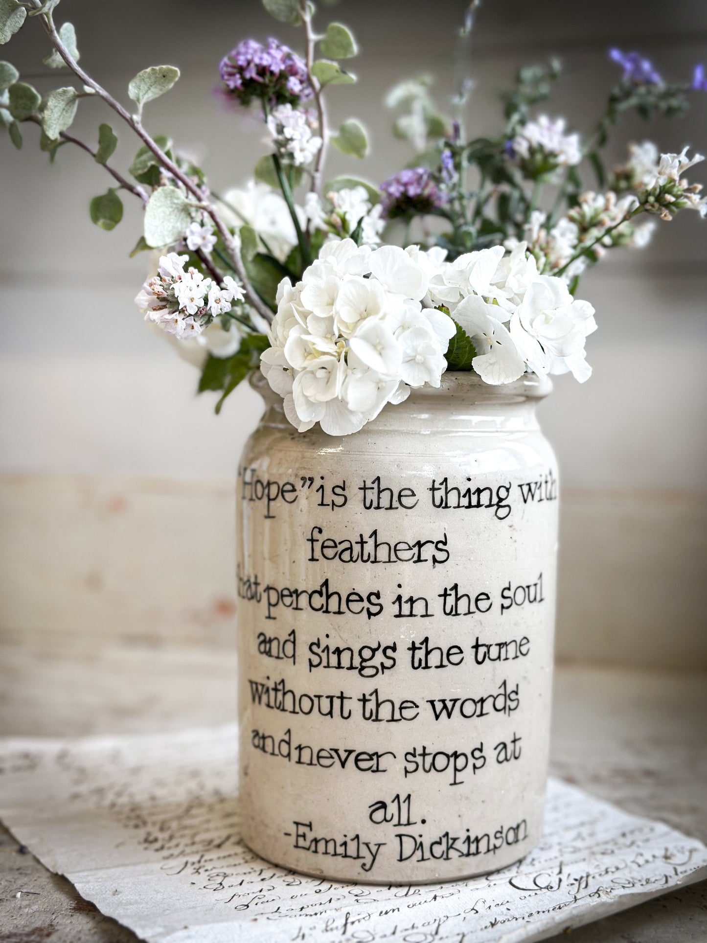 Large Hand Painted Stoneware Pot