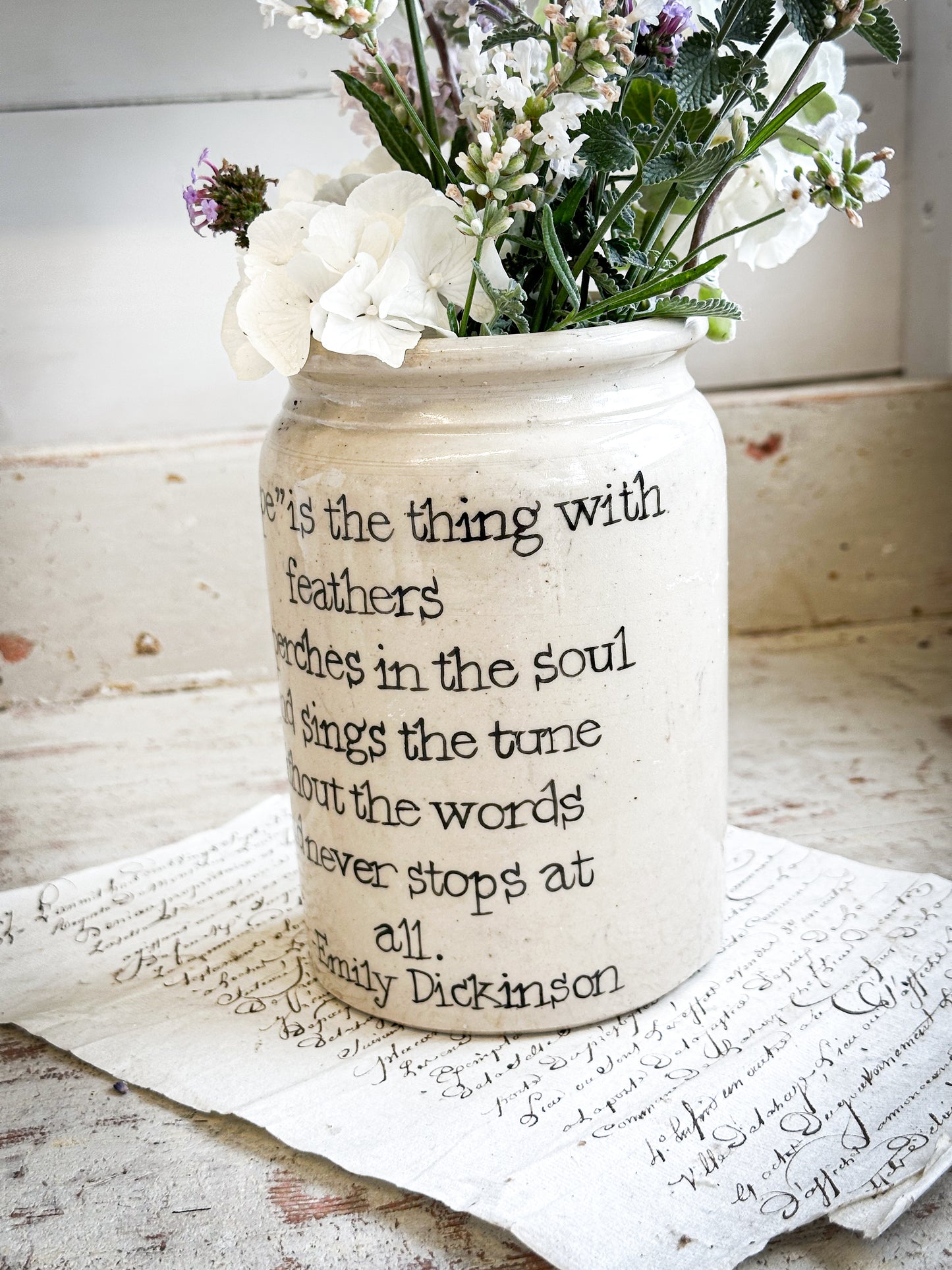 Large Hand Painted Stoneware Pot