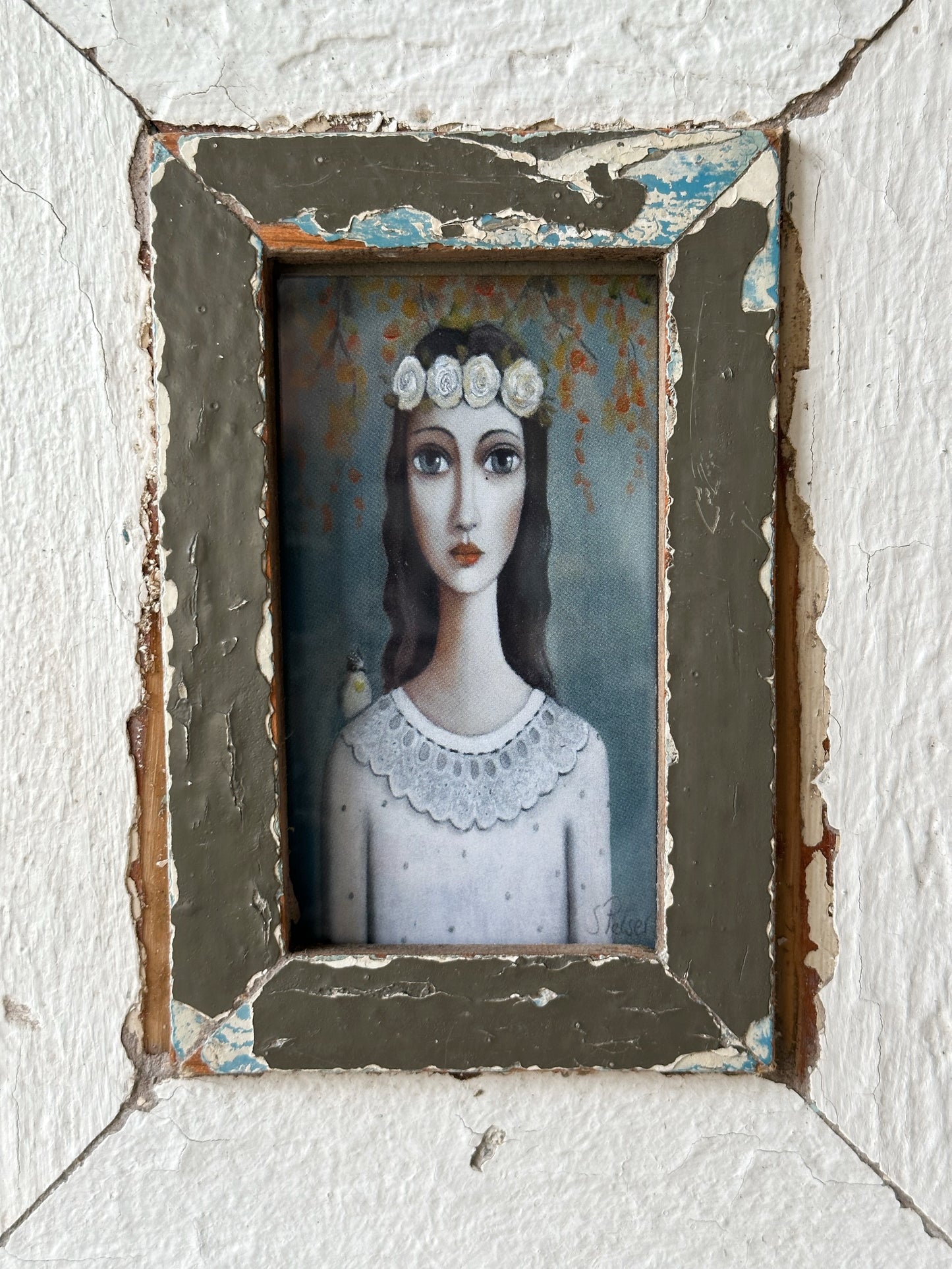 A Beautiful framed portrait of a lady by Sandra Pelser J