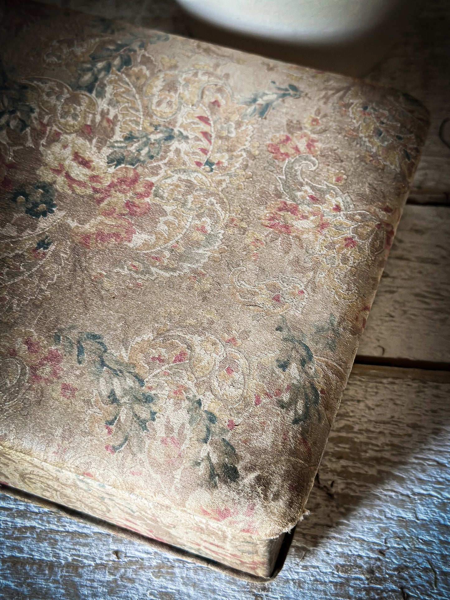 A Pretty French Paisley Fabric Covered Box