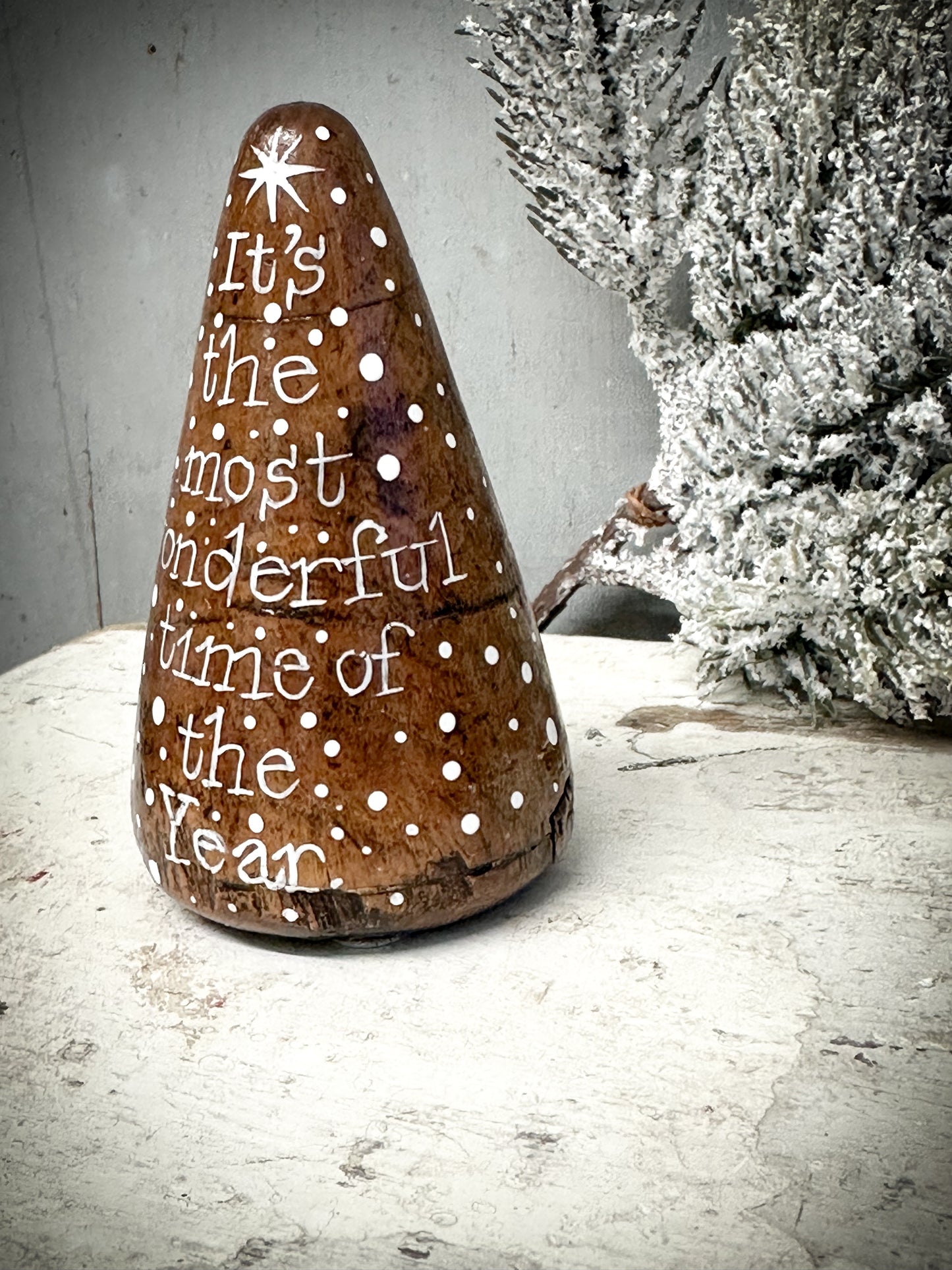 A Large Hand Painted Antique Plumber’s Turnpin “It’s The Most Wonderful Time Of The Year”