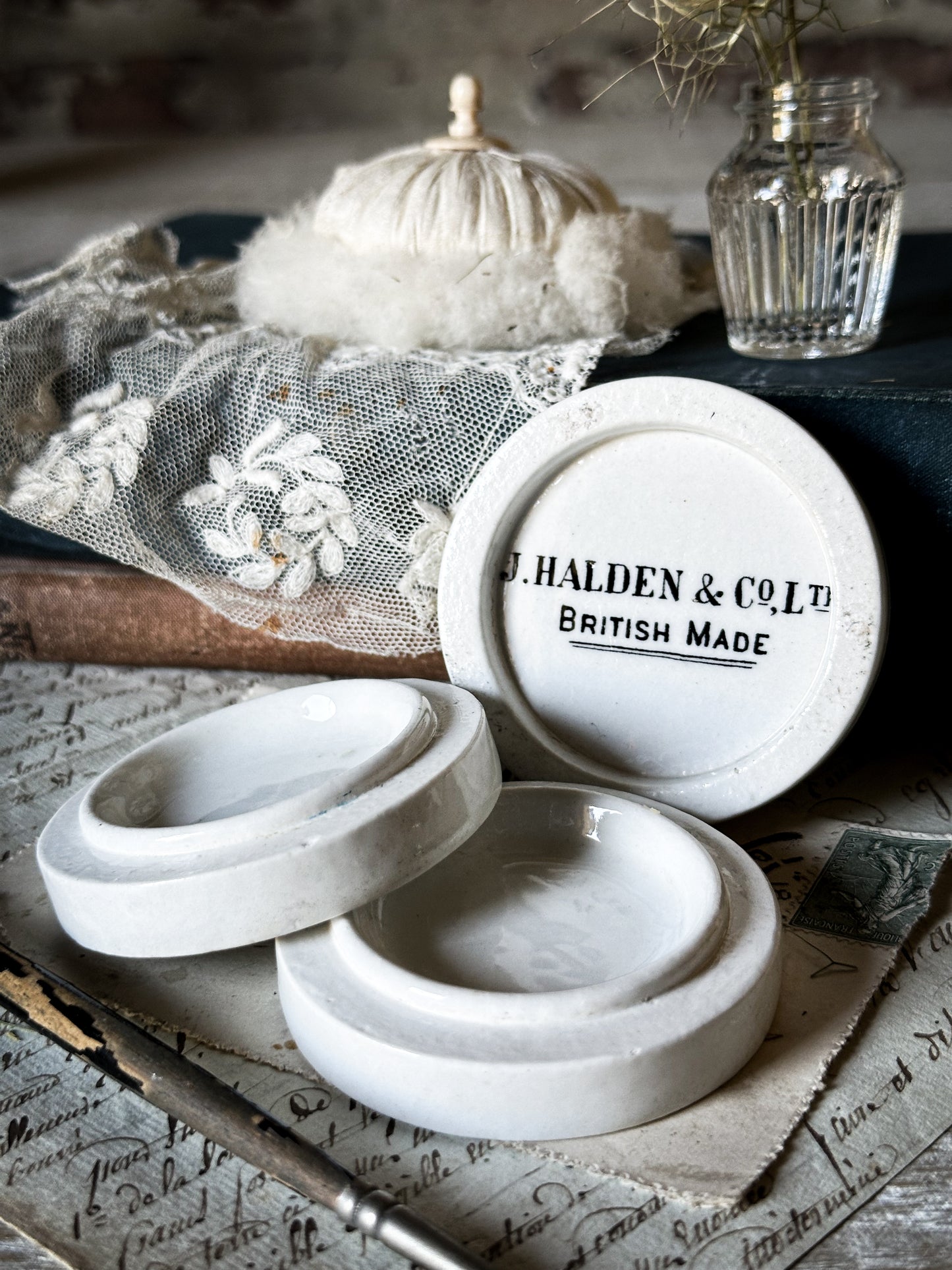 Porcelain Victorian Artist’s Stacking Paint Palette by J. Halden & Co.