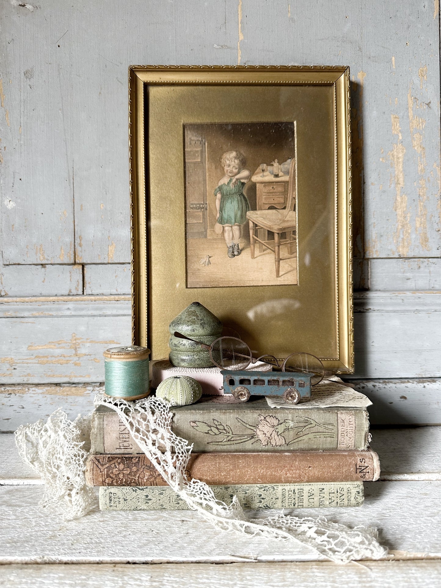 Original Victorian Framed Nursery Print