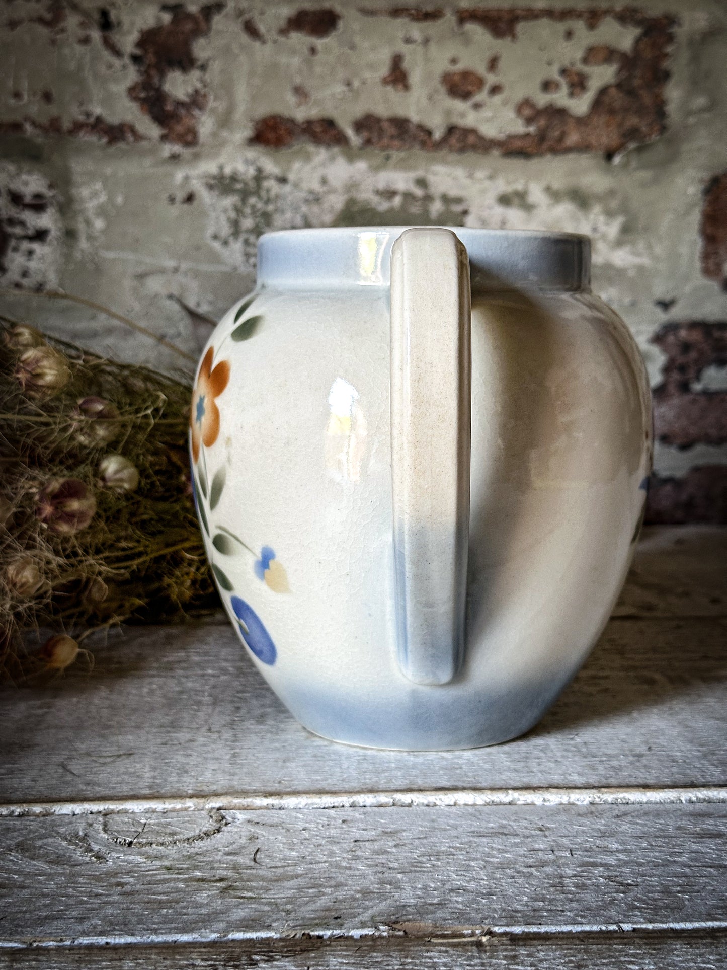 A Vintage Sponge Ware Flower Jug