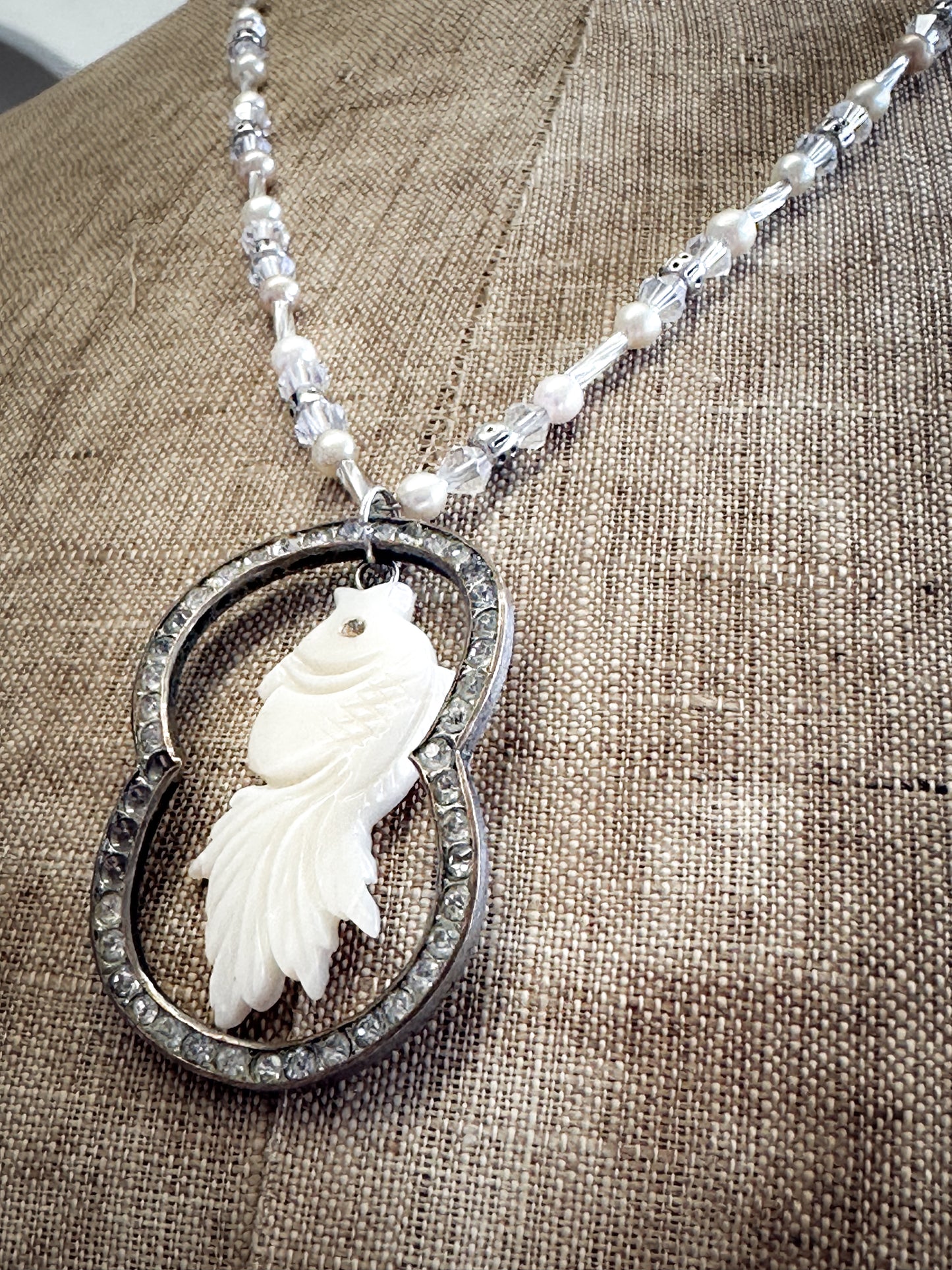 Found Object Mother of Pearl Heart Necklace by Jealous Moon Jewellery