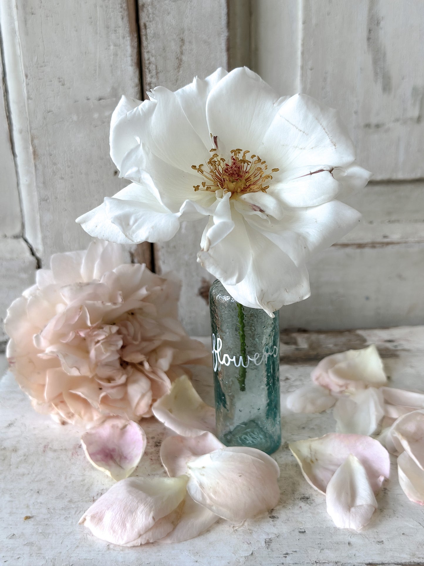 A beautiful Victorian bottle with a hand painted quote