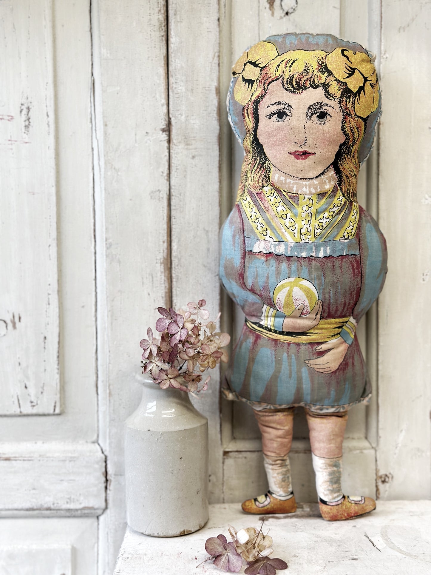 VINTAGE DEAN'S RAG BOOK CO STYLE PRINTED FABRIC DOLL