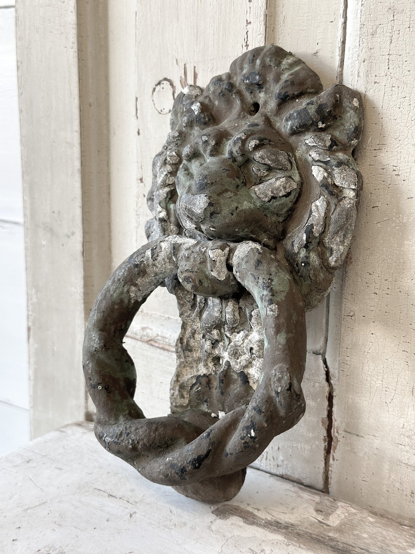 Beautiful weathered lion knocker