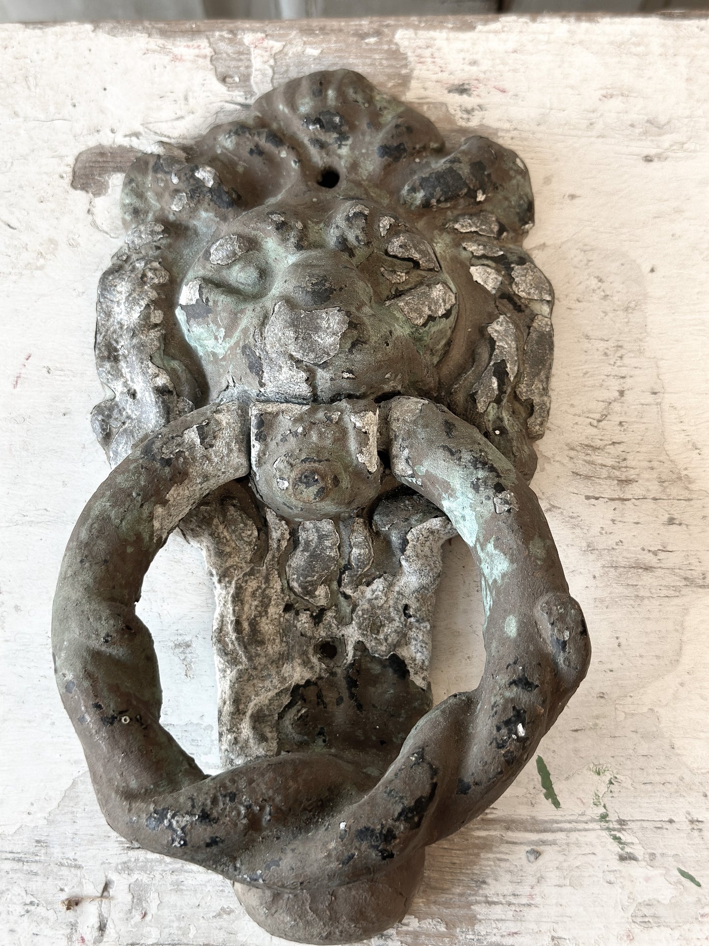 Beautiful weathered lion knocker