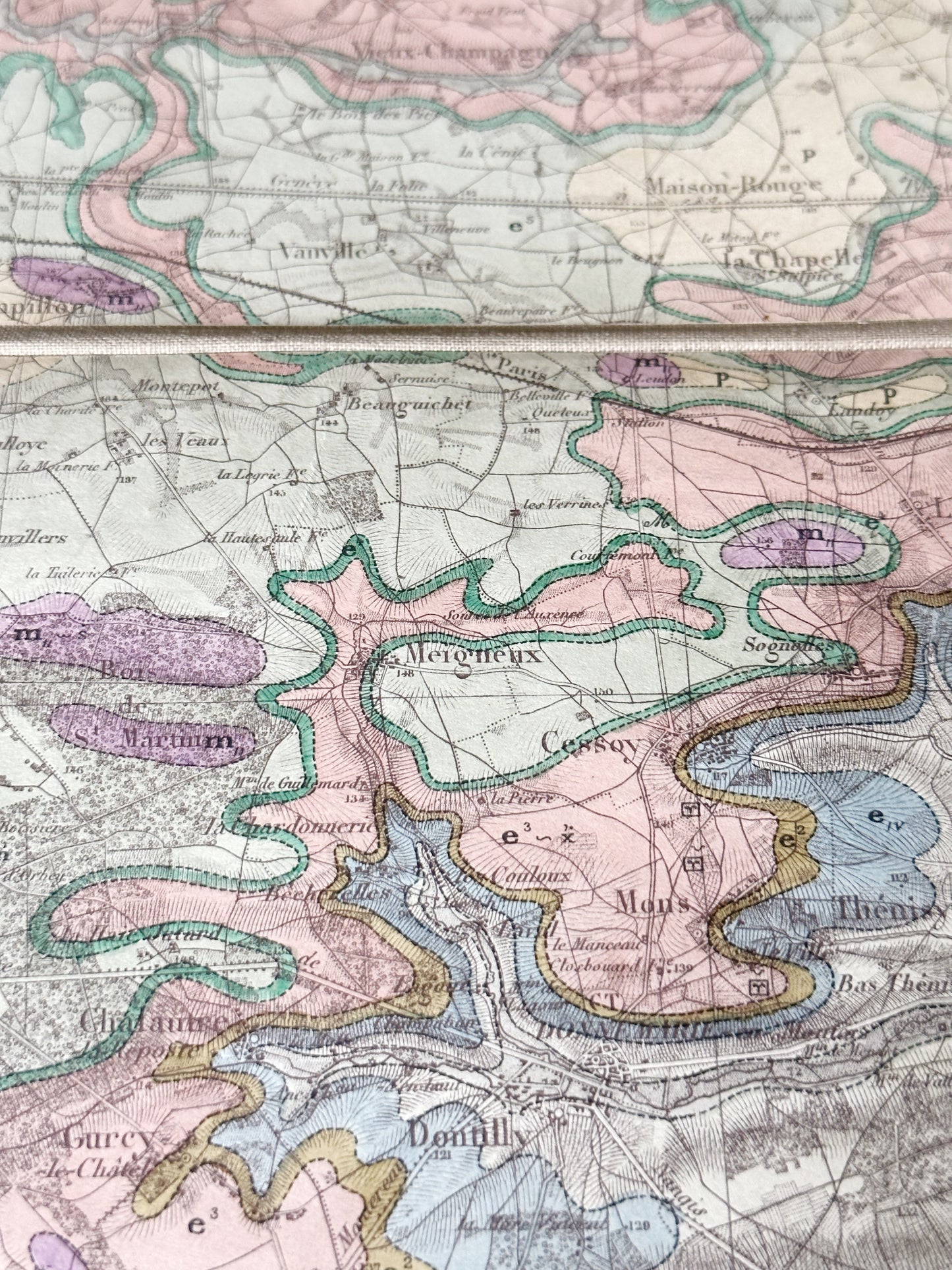 A charming antique French map of amazing quality and design.
