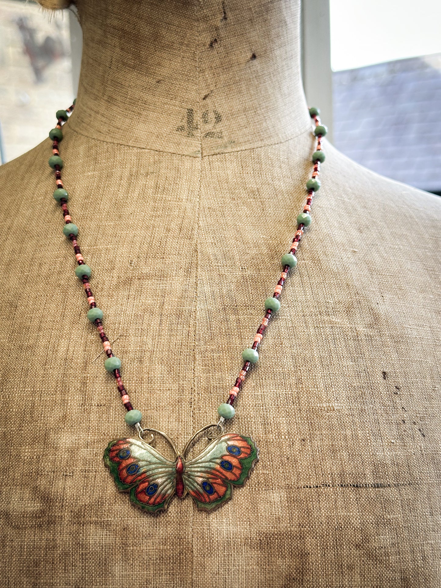Found Object Antique Butterfly Necklace by Jealous Moon Jewellery