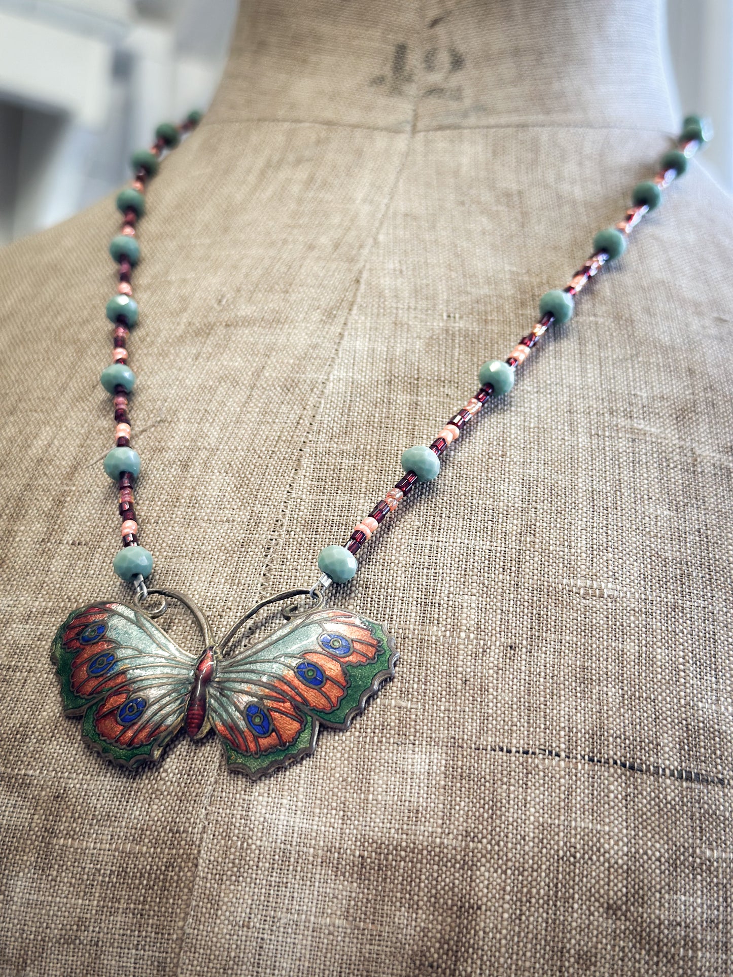 Found Object Antique Butterfly Necklace by Jealous Moon Jewellery