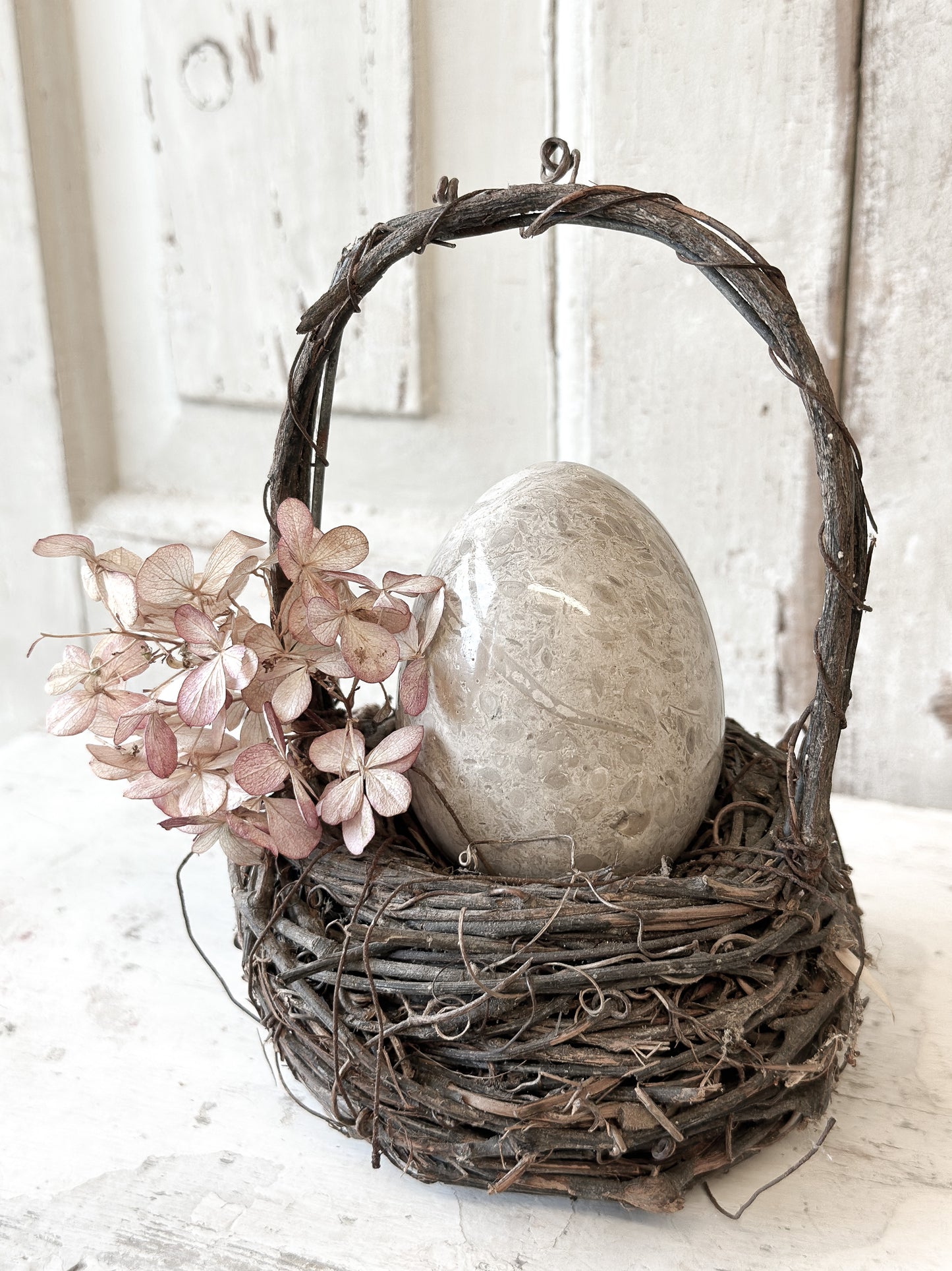 Small vintage bird nest wicker basket