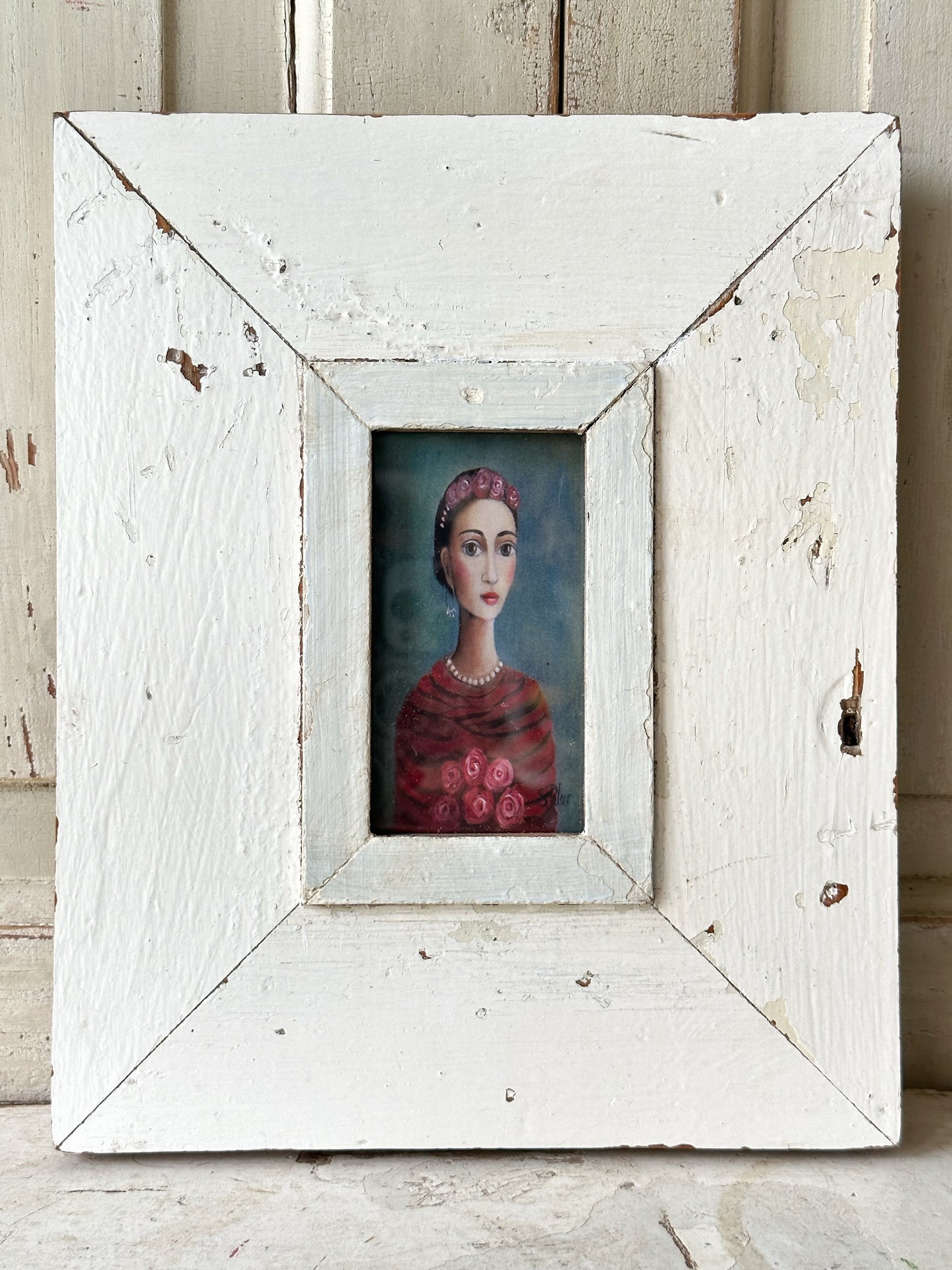 A Beautiful framed portrait of a lady by Sandra Pelser C