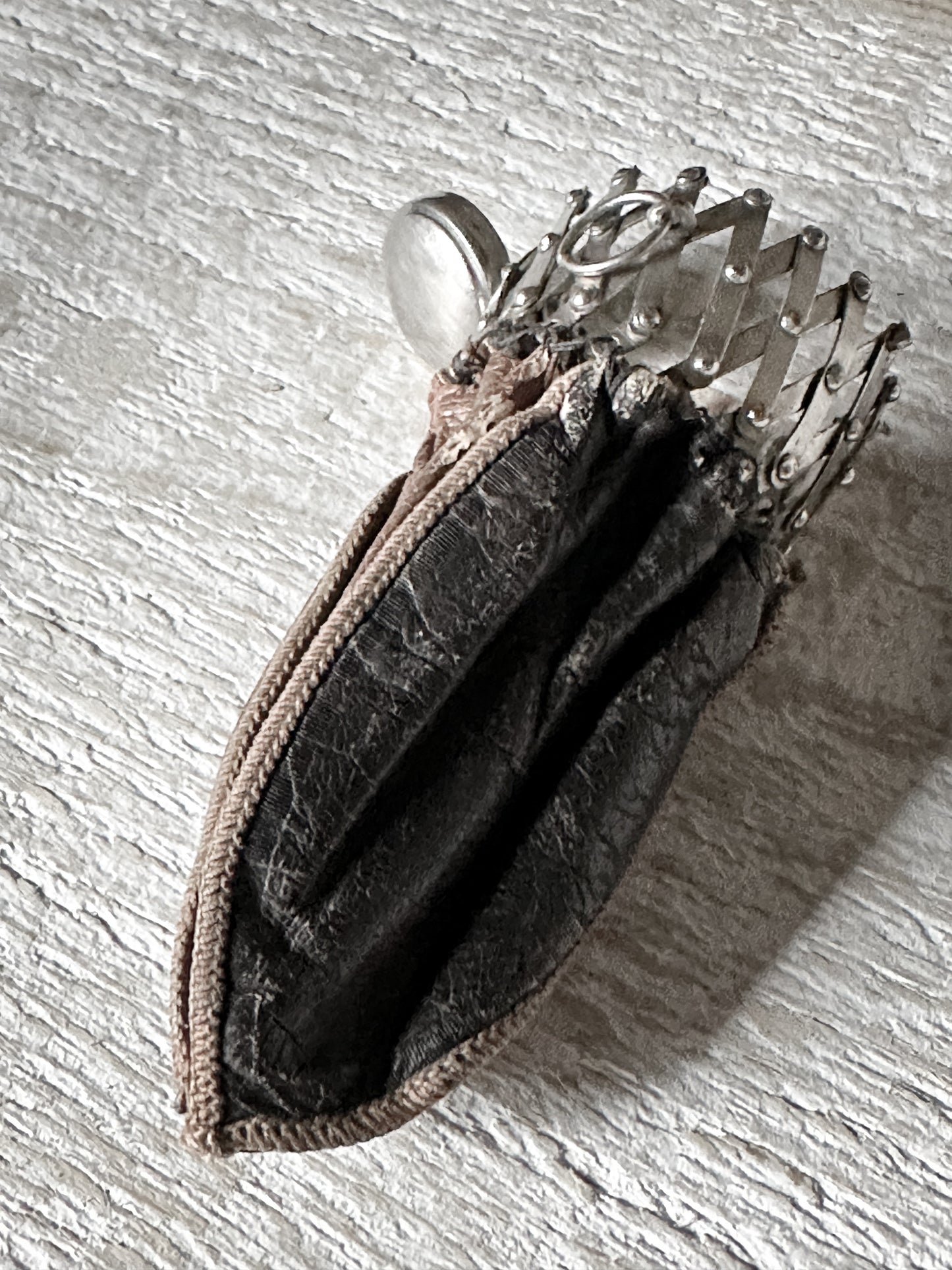 A fabulous antique leather miser’s purse