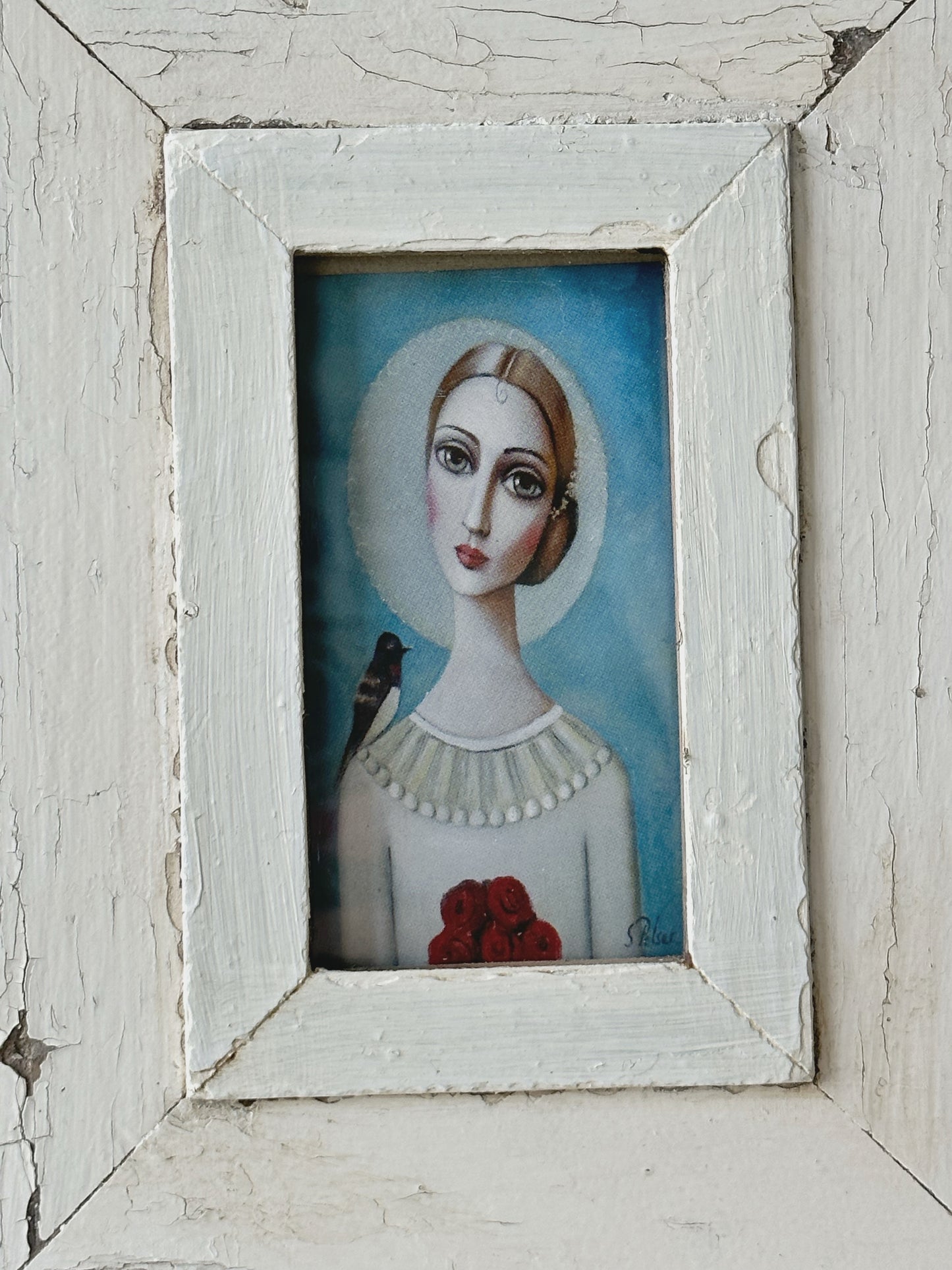A Beautiful framed portrait of a lady by Sandra Pelser D