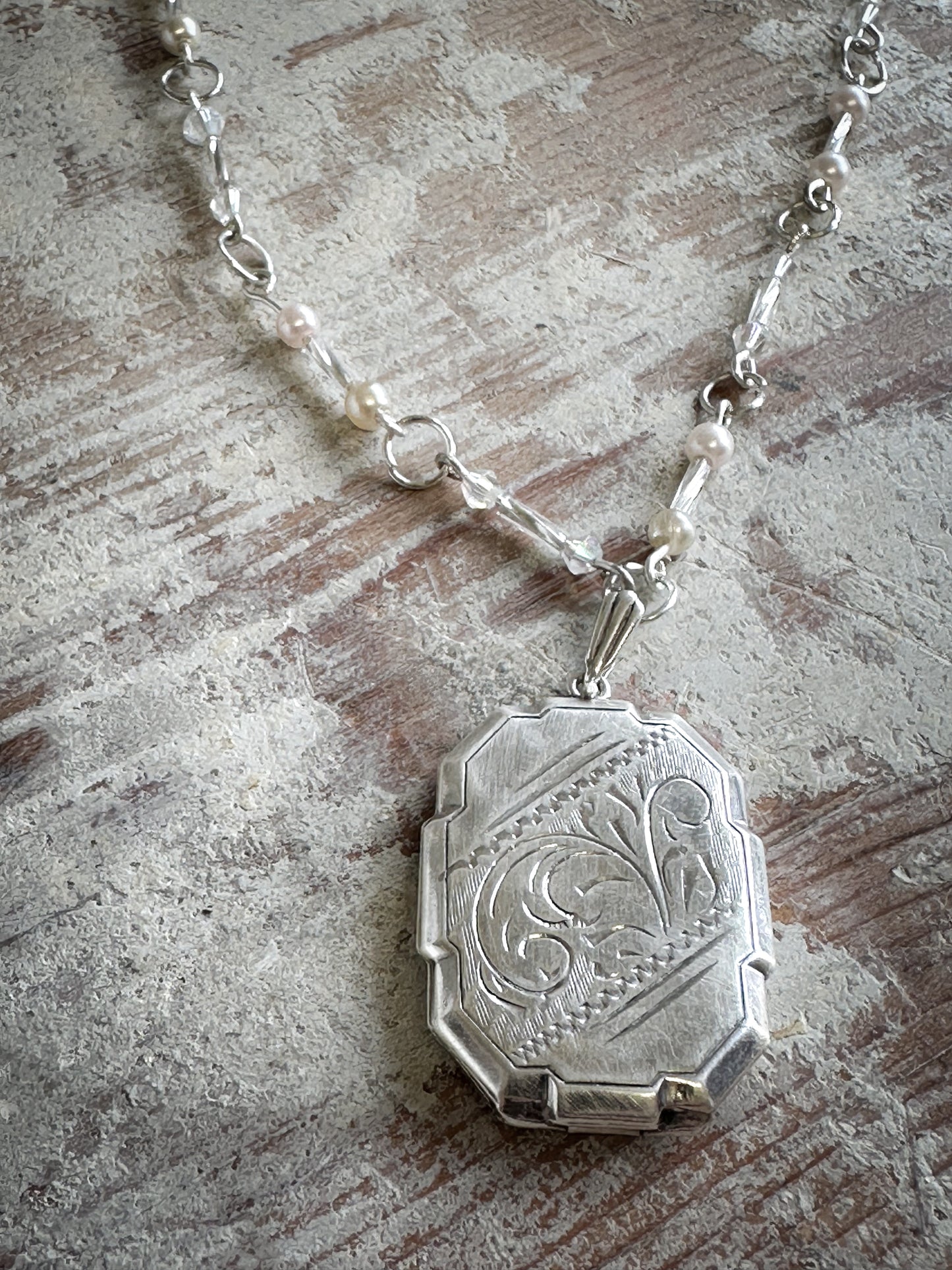Found Object Aesthetic Movement Silver Locket Necklace by Jealous Moon Jewellery