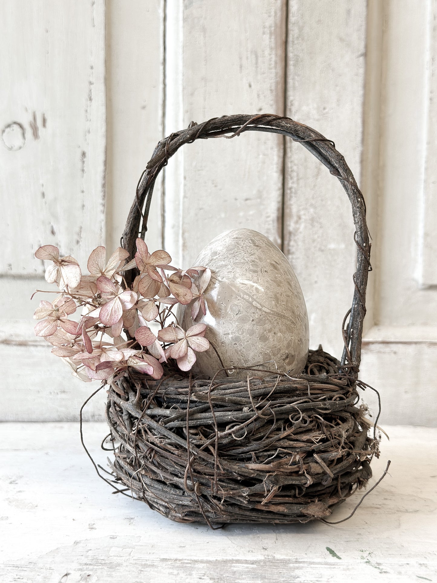 Small vintage bird nest wicker basket