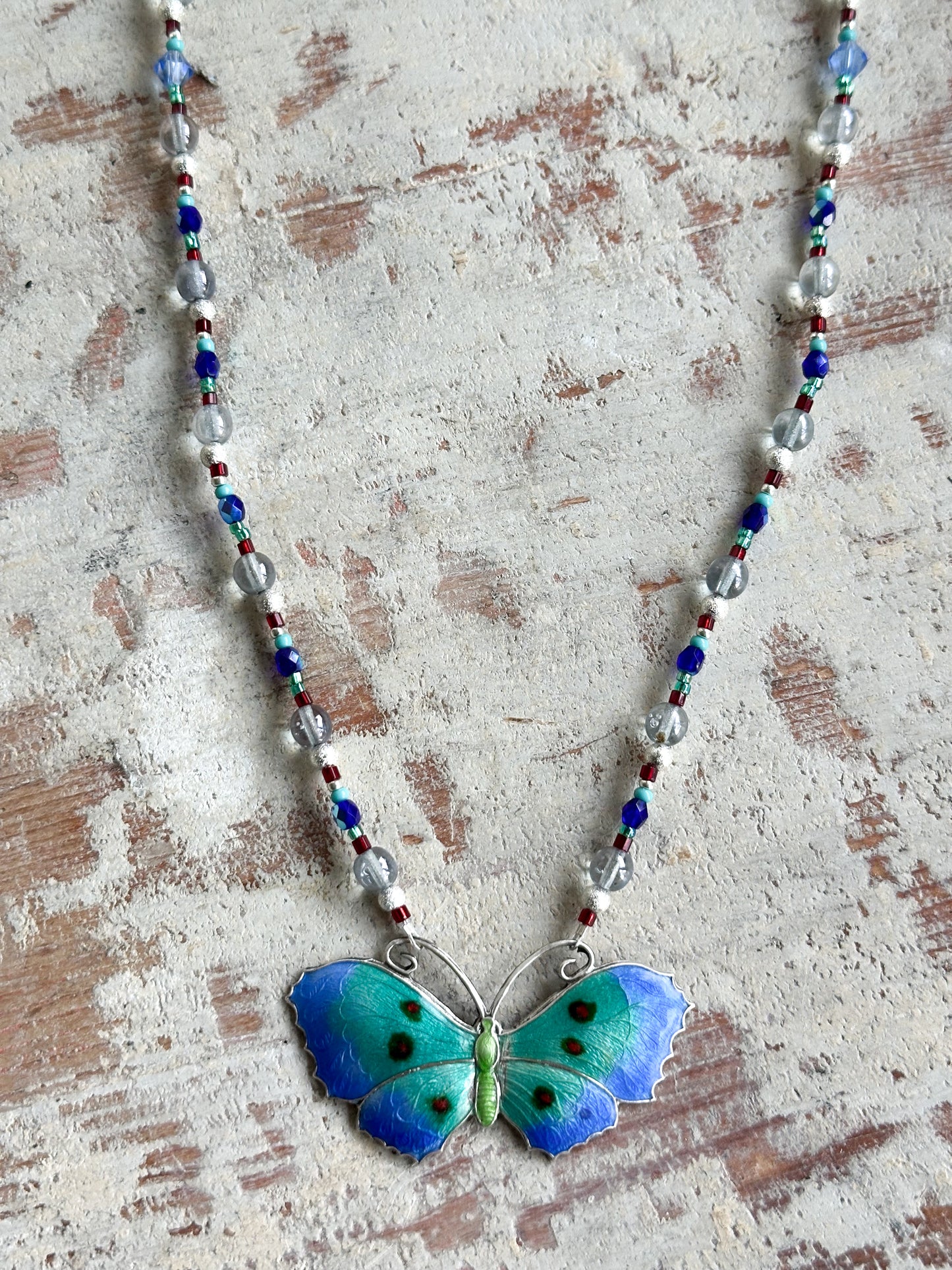 Found Object Antique Silver Butterfly Necklace by Jealous Moon Jewellery