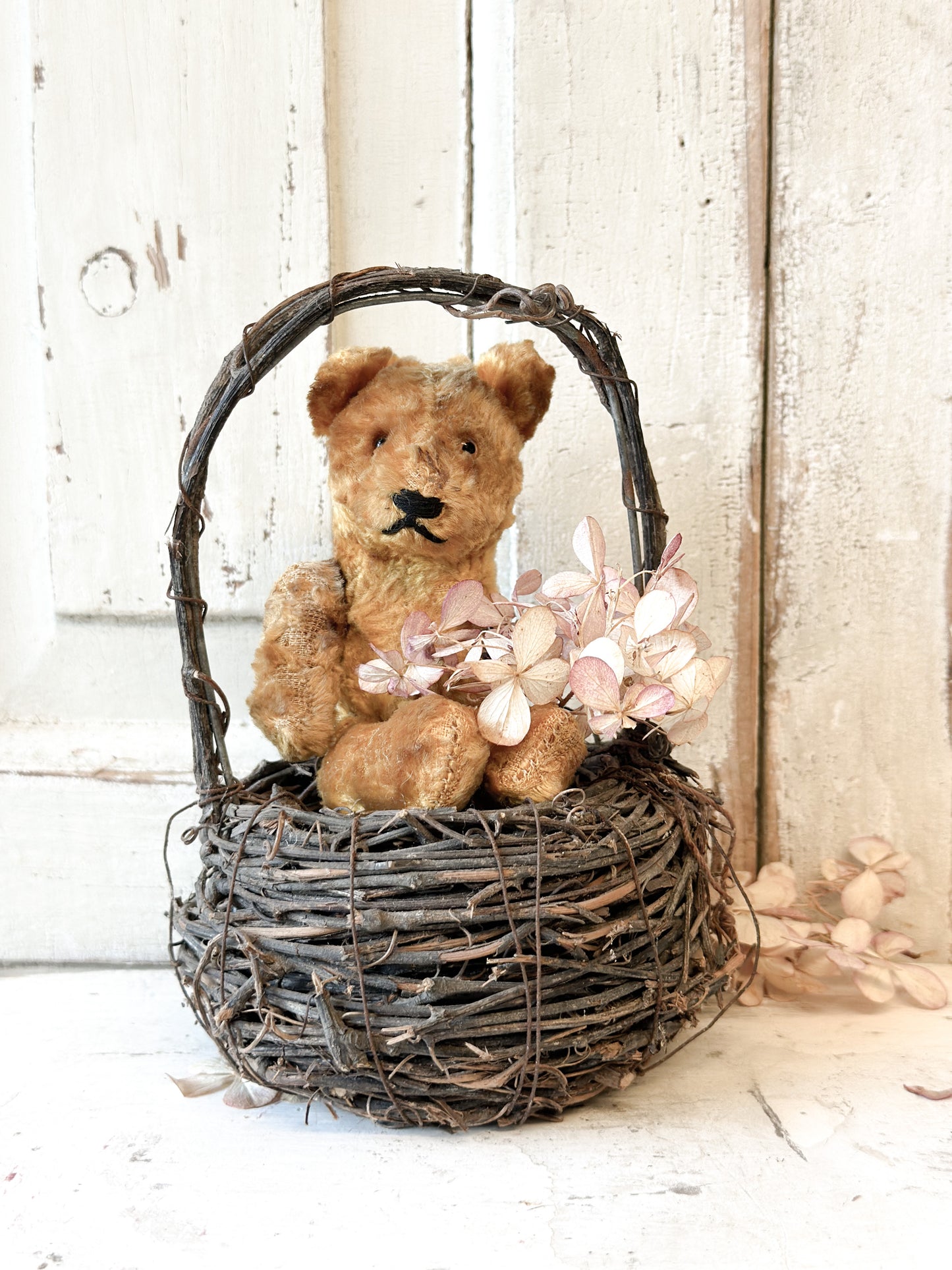 Small vintage bird nest wicker basket