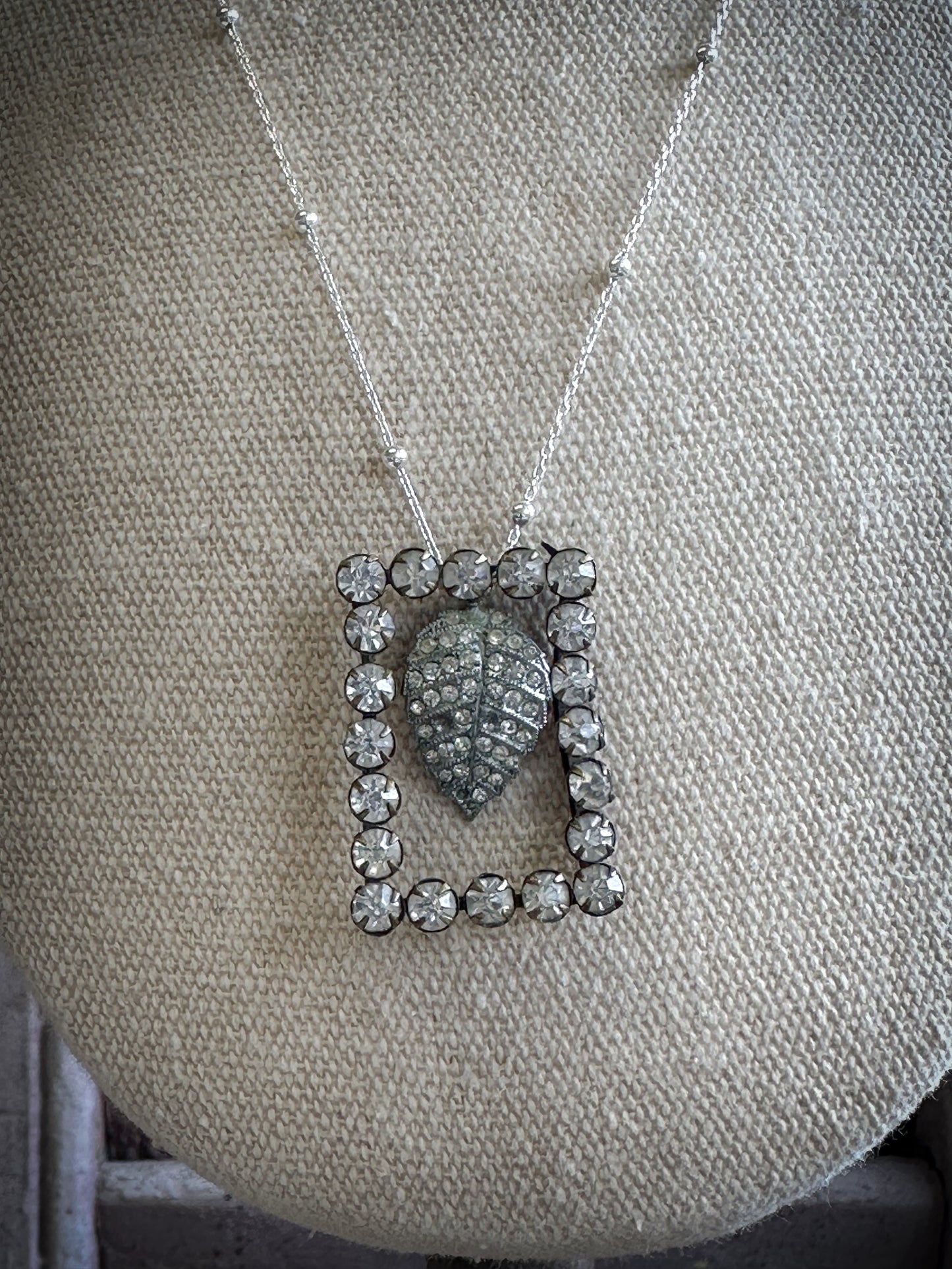 Found Object Pavé Leaf Necklace by Jealous Moon Jewellery