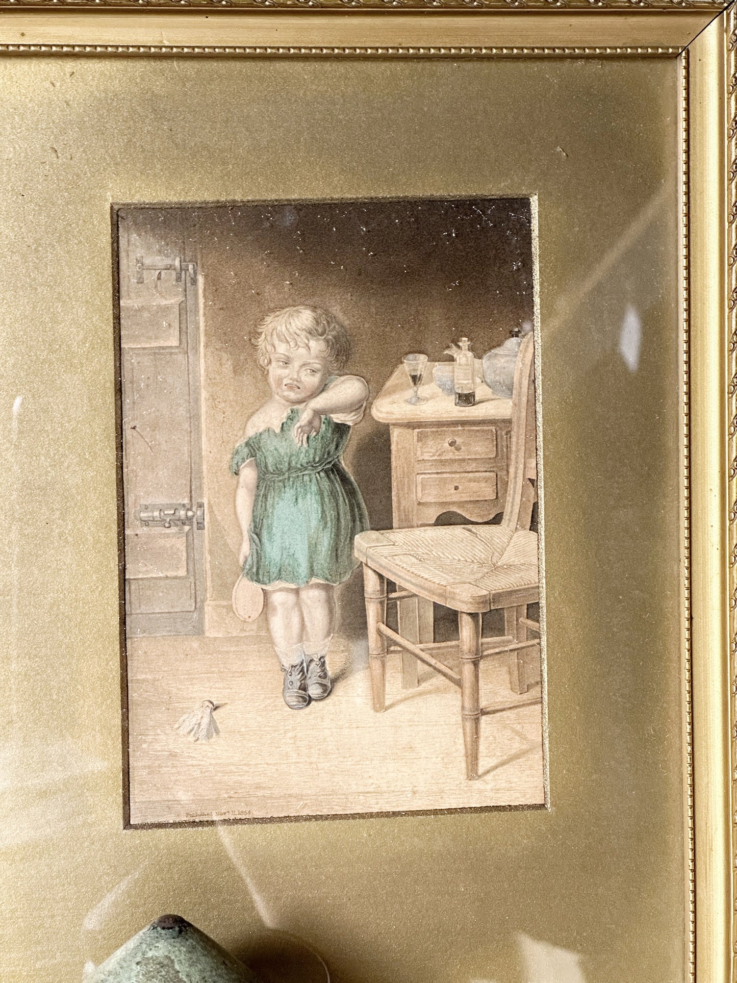 Original Victorian Framed Nursery Print
