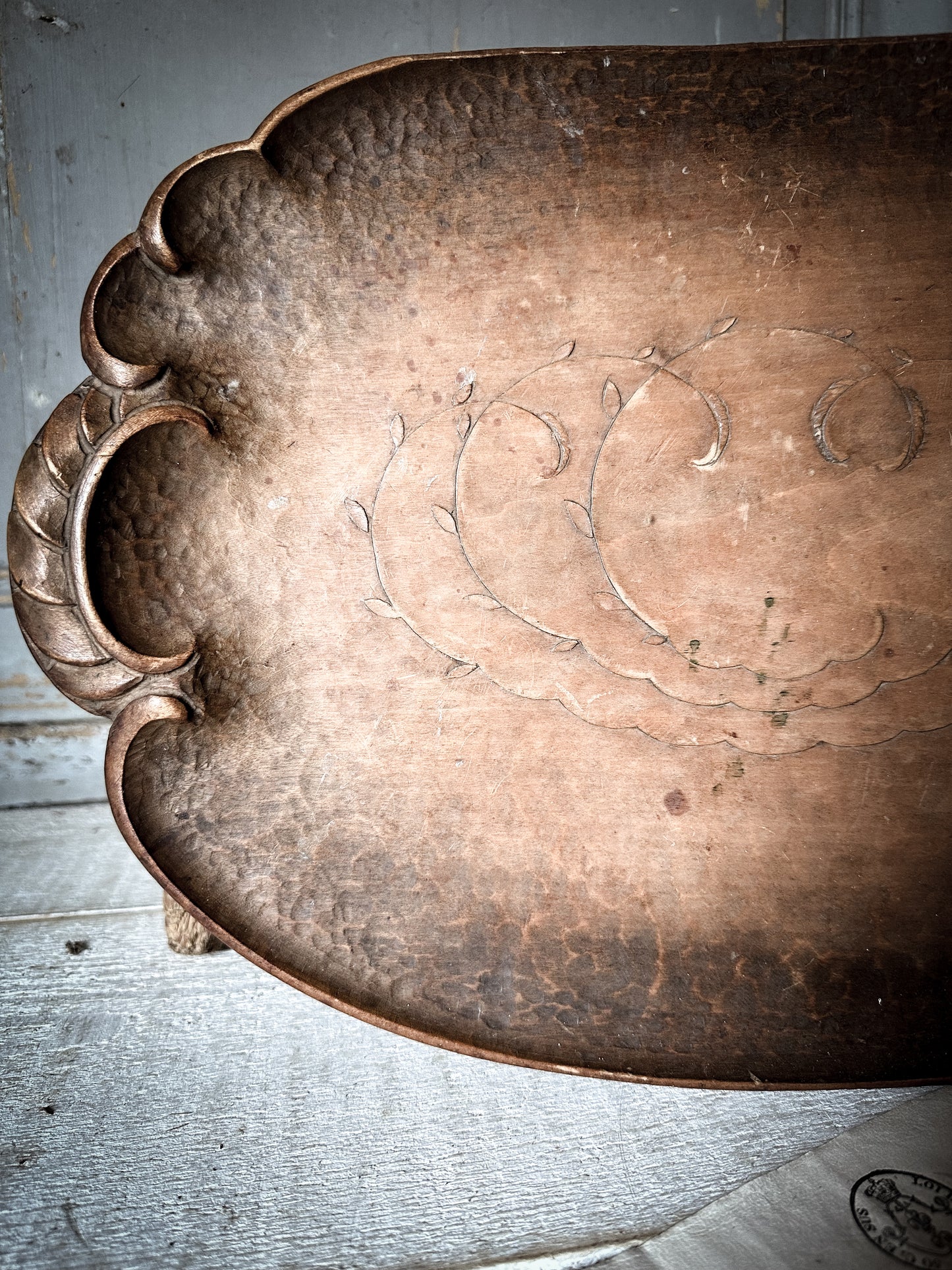 A beautiful antique carved bread tray or bread board