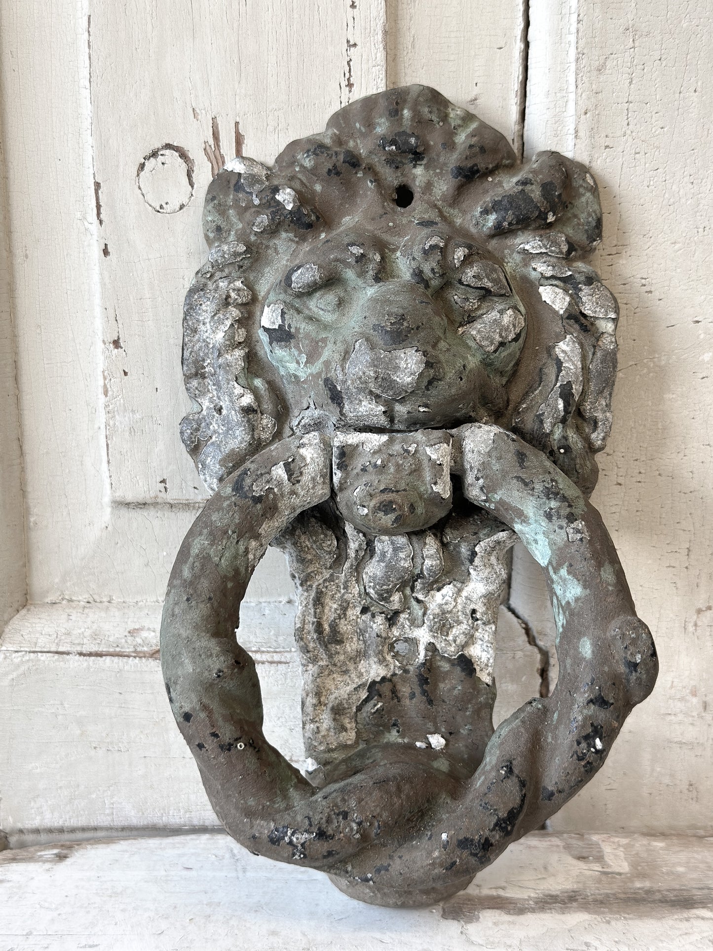 Beautiful weathered lion knocker