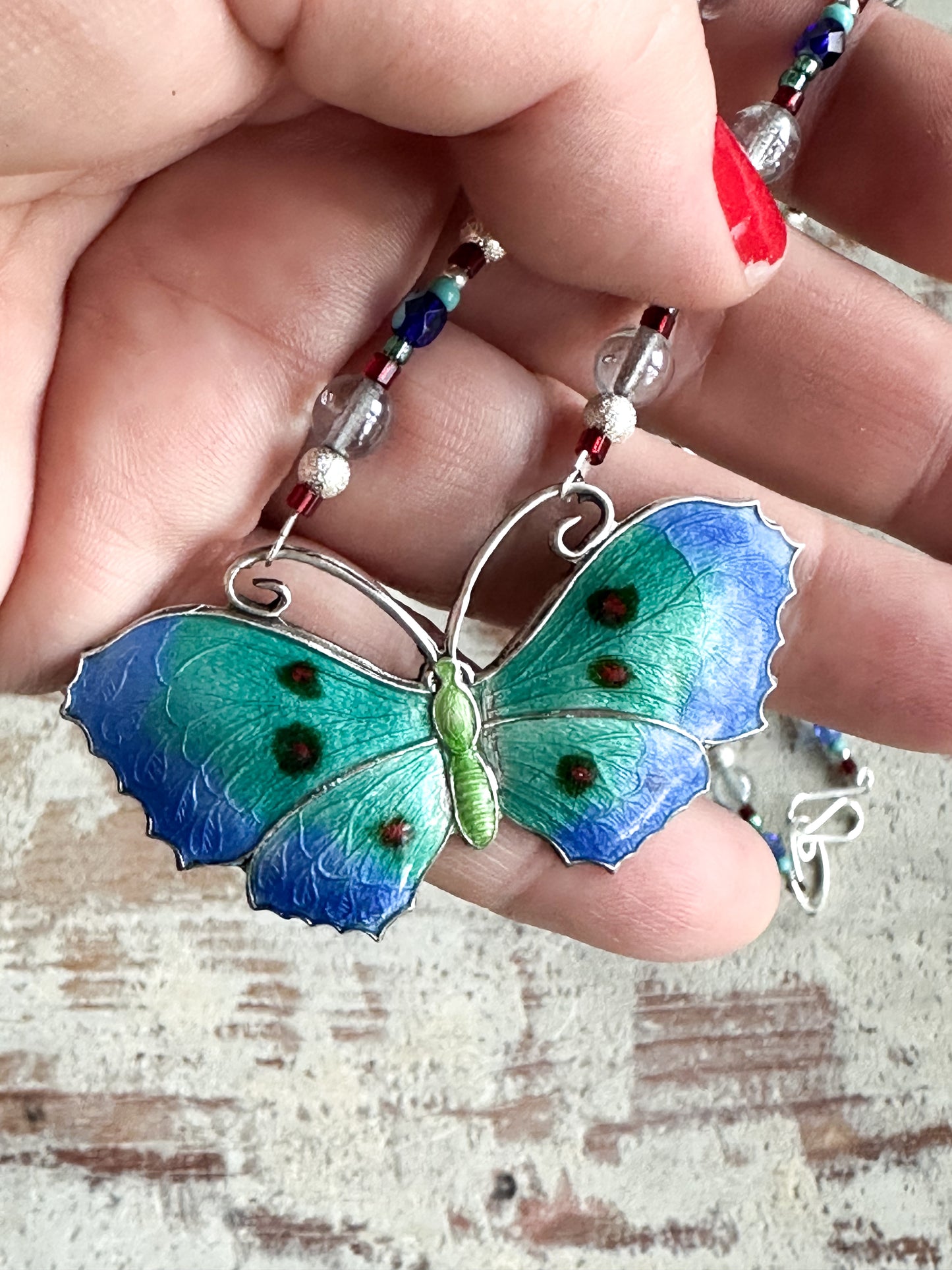 Found Object Antique Silver Butterfly Necklace by Jealous Moon Jewellery